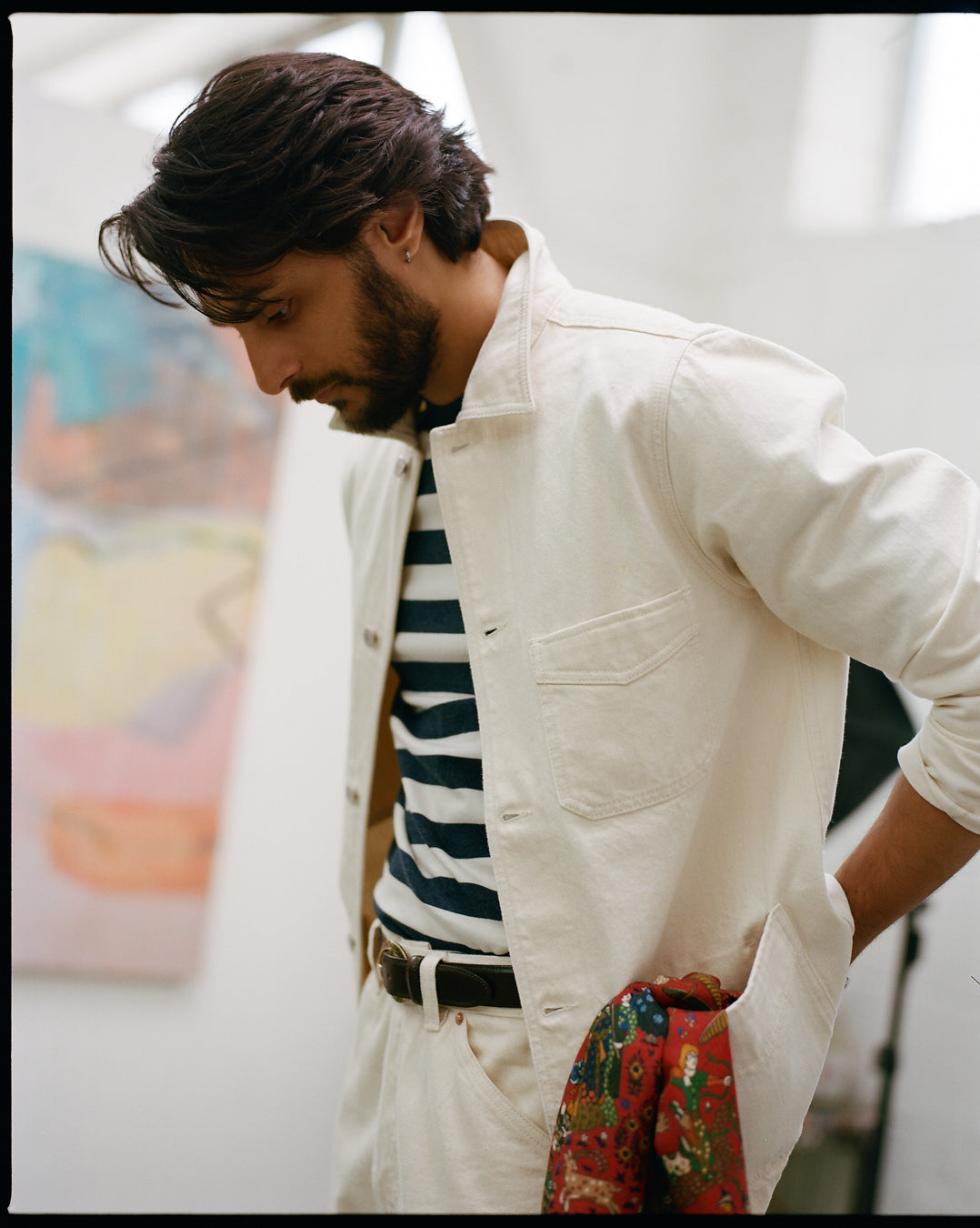 Ecru Selvedge Denim Five-Pocket Chore Jacket – Drakes US