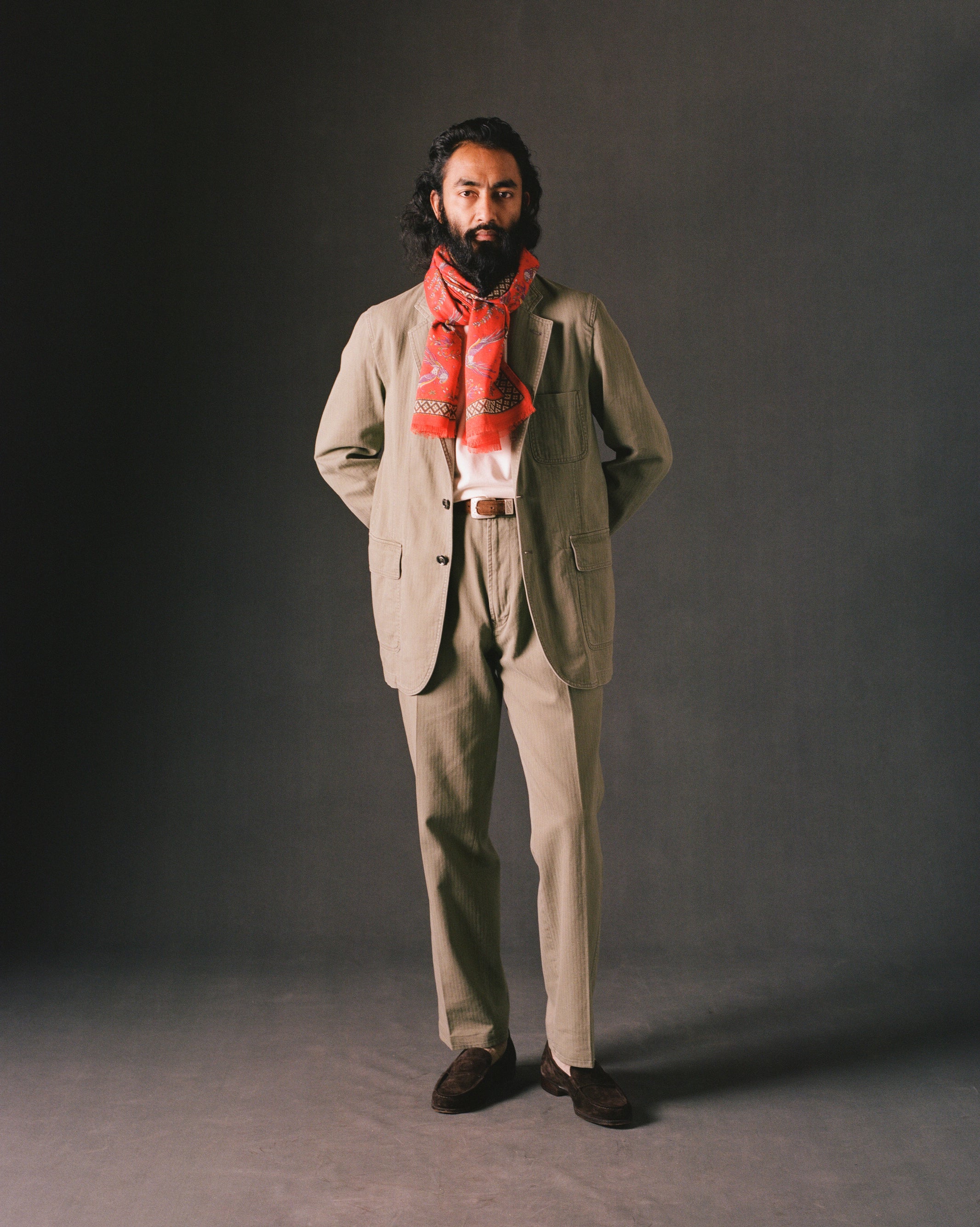 Olive Herringbone Twill Cotton Games Blazer Mk. I – Drakes US