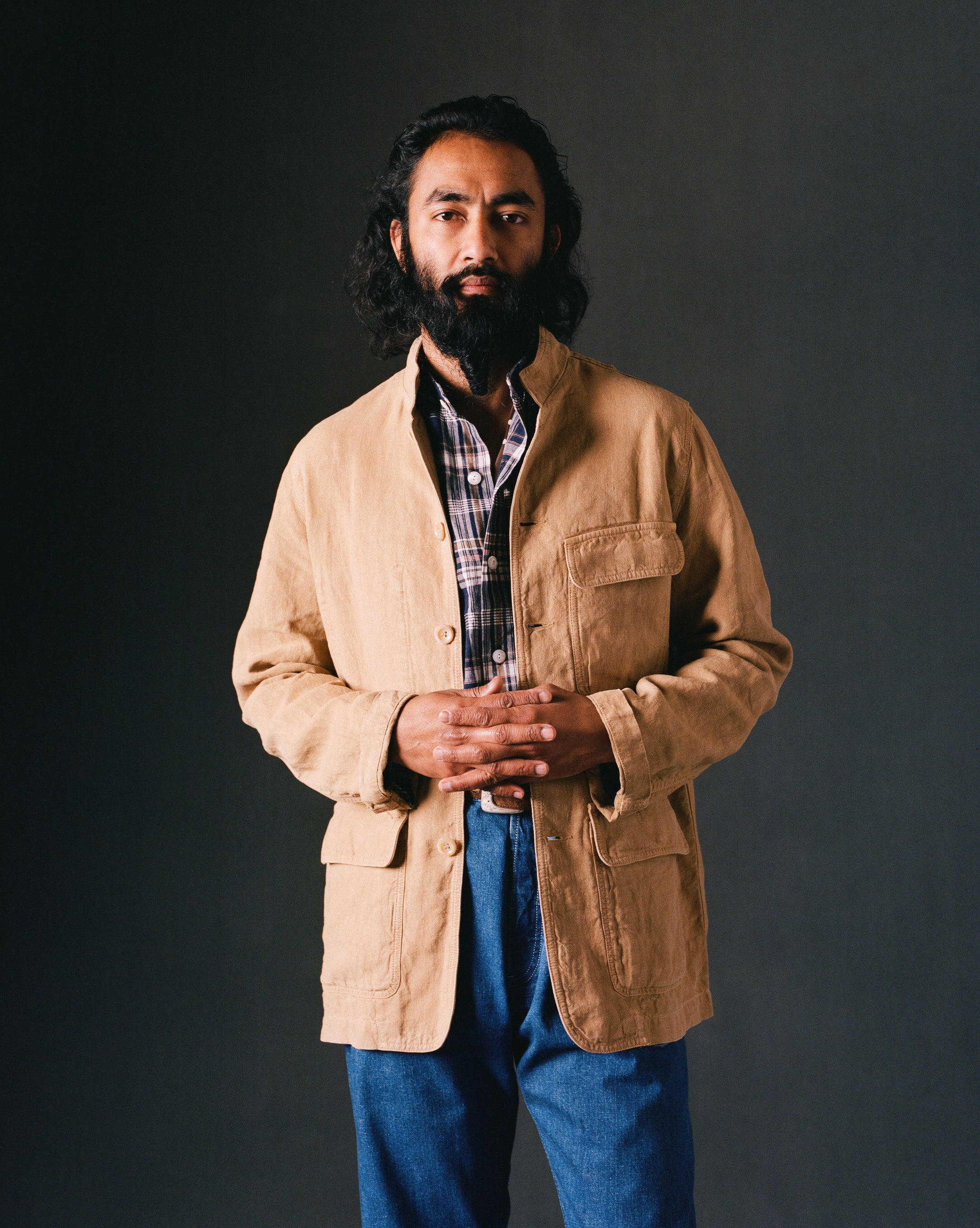 Sand Linen Forestière Jacket – Drakes US