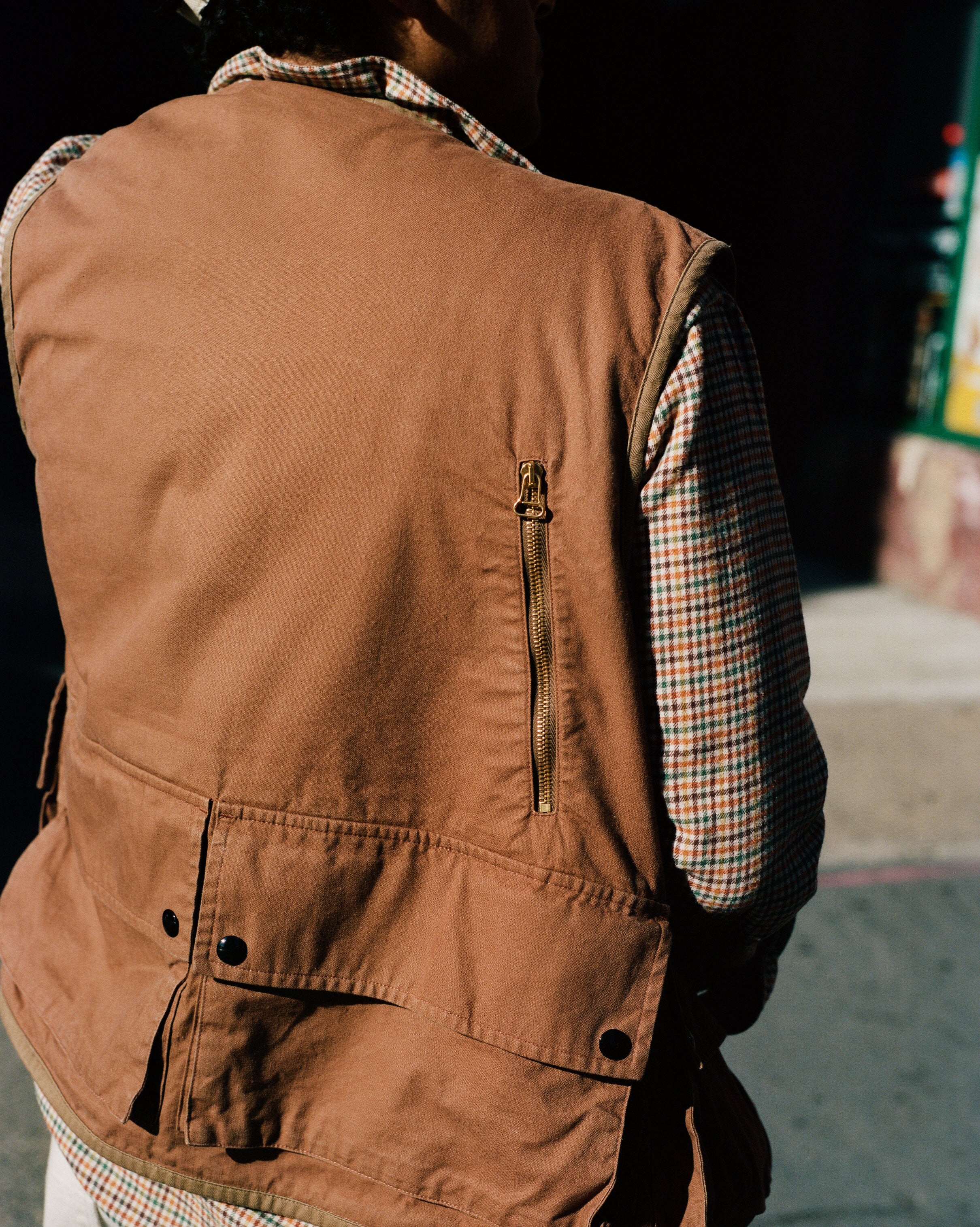 Rust Cotton Urban Safari Vest