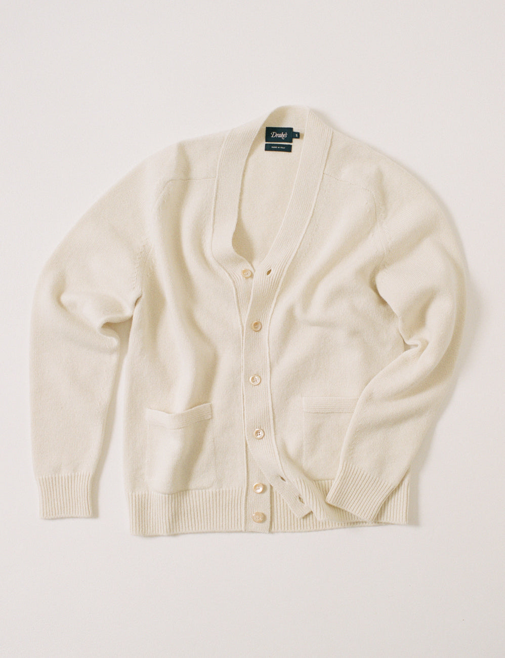 Ecru Lambswool 6 Button Cardigan