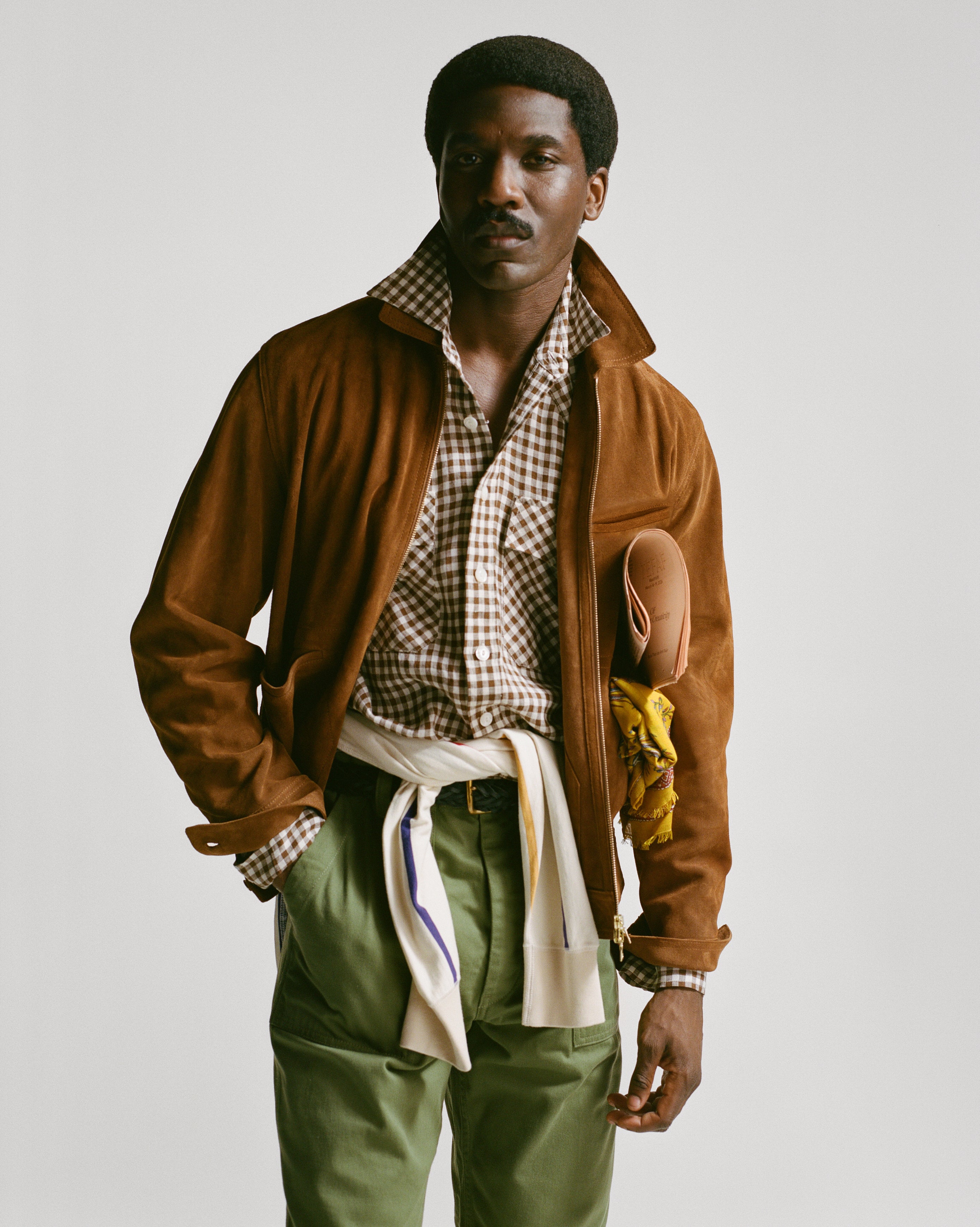 Snuff Raw Suede Blouson Jacket – Drakes US