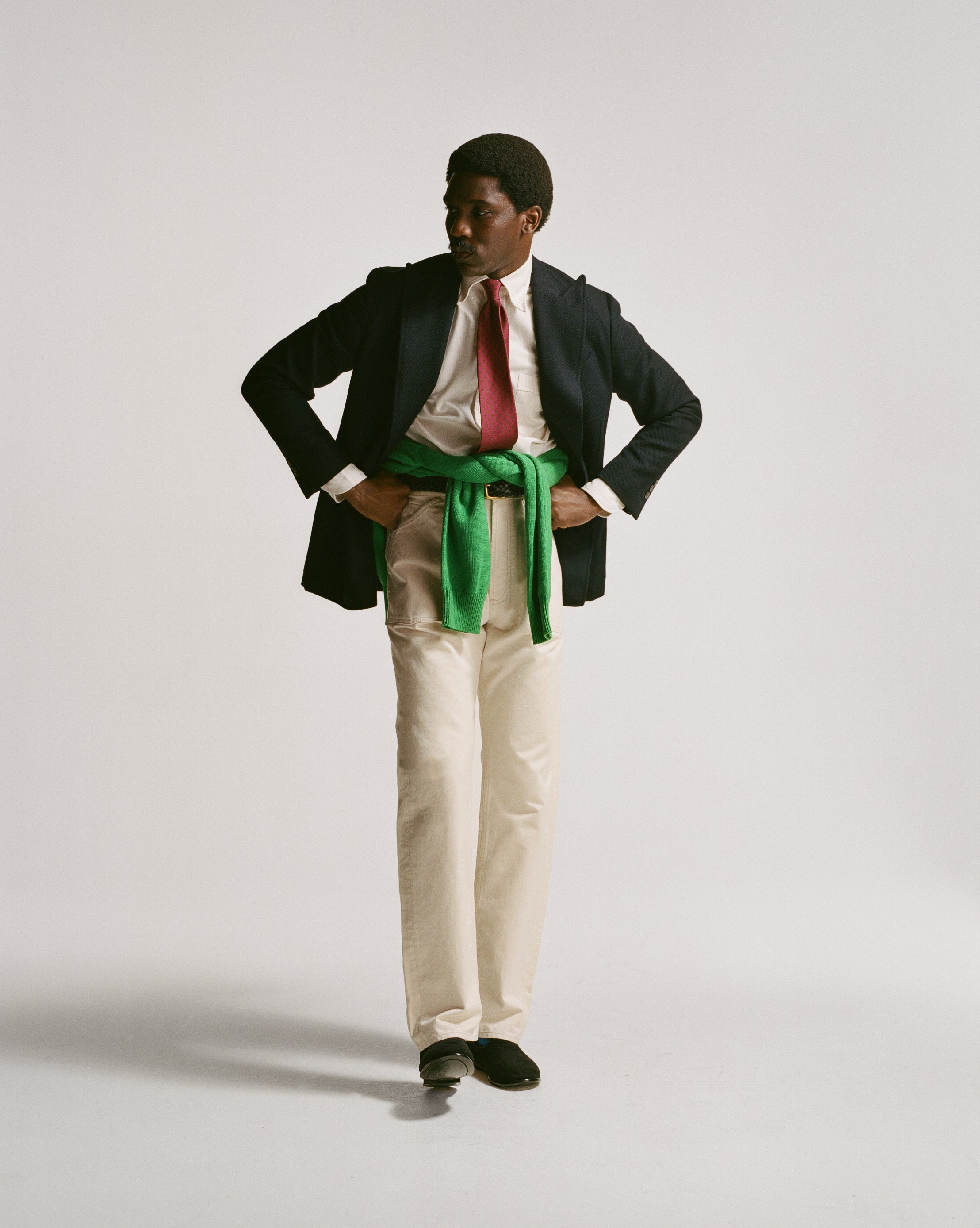 Ecru Military Satin Naval Pant