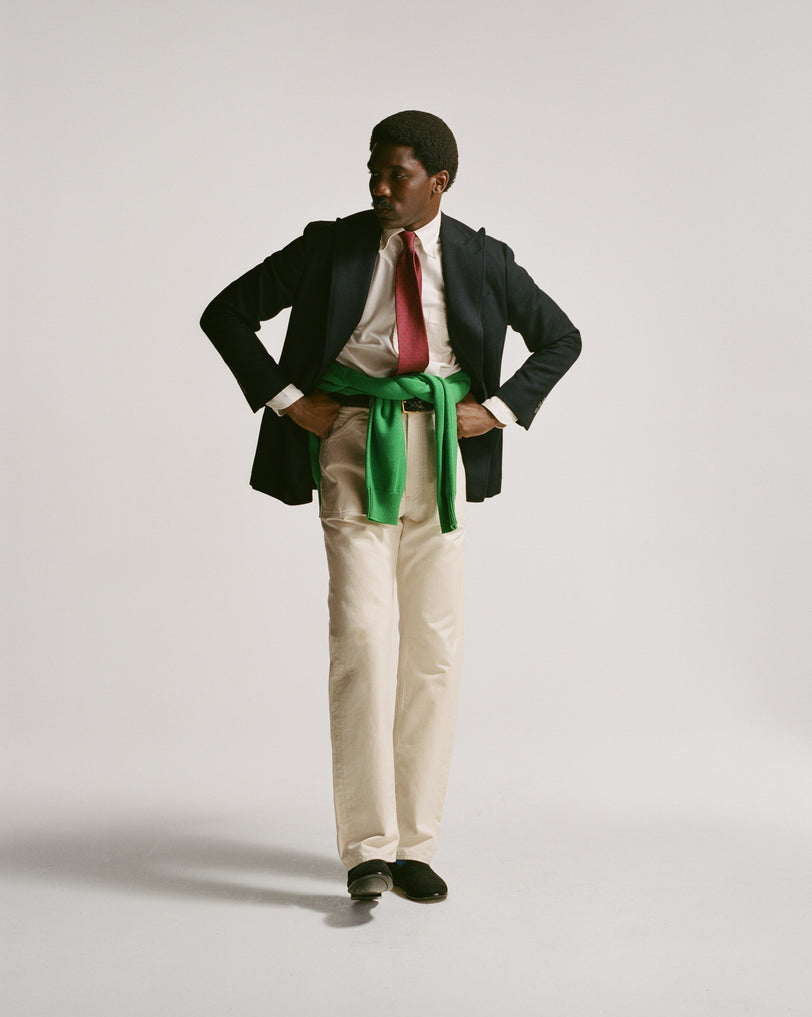 Ecru Military Satin Naval Pant