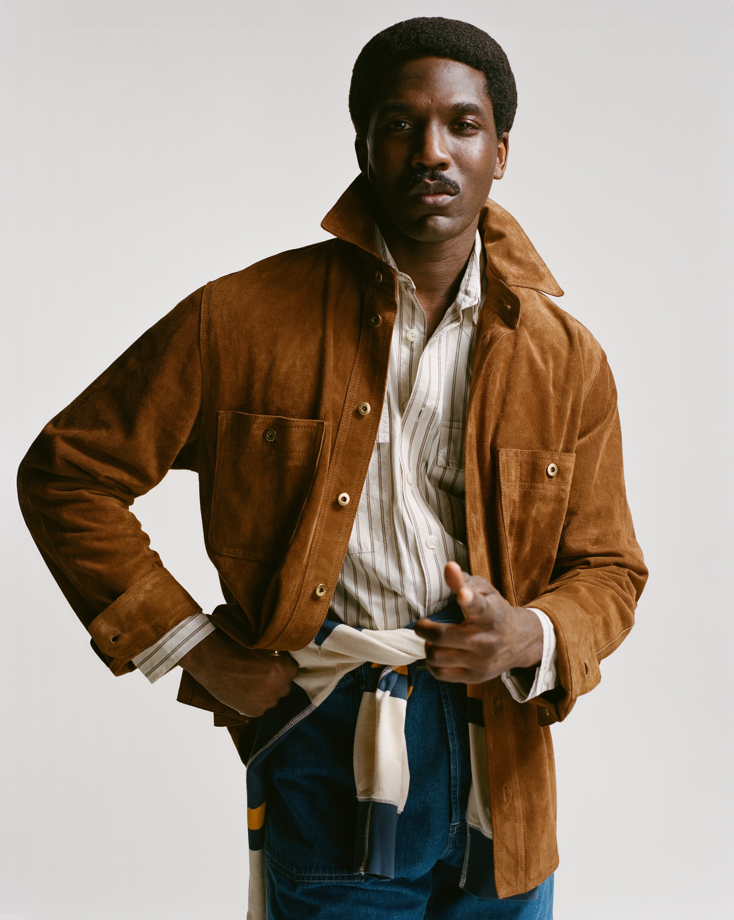 Tobacco Raw Suede Overshirt – Drakes US