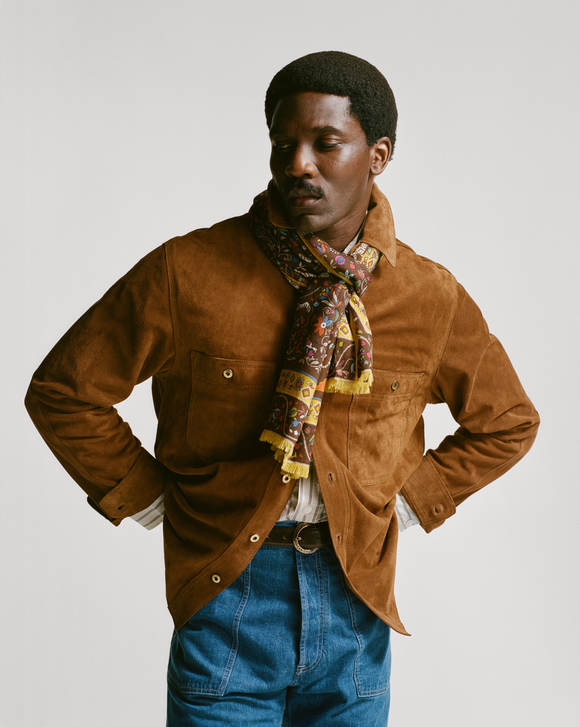 Tobacco Raw Suede Overshirt – Drakes US