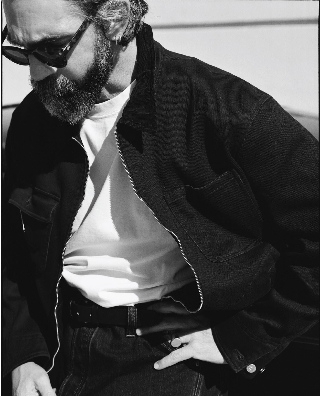 Drake's by A. Levine Black Cotton Trucker Jacket