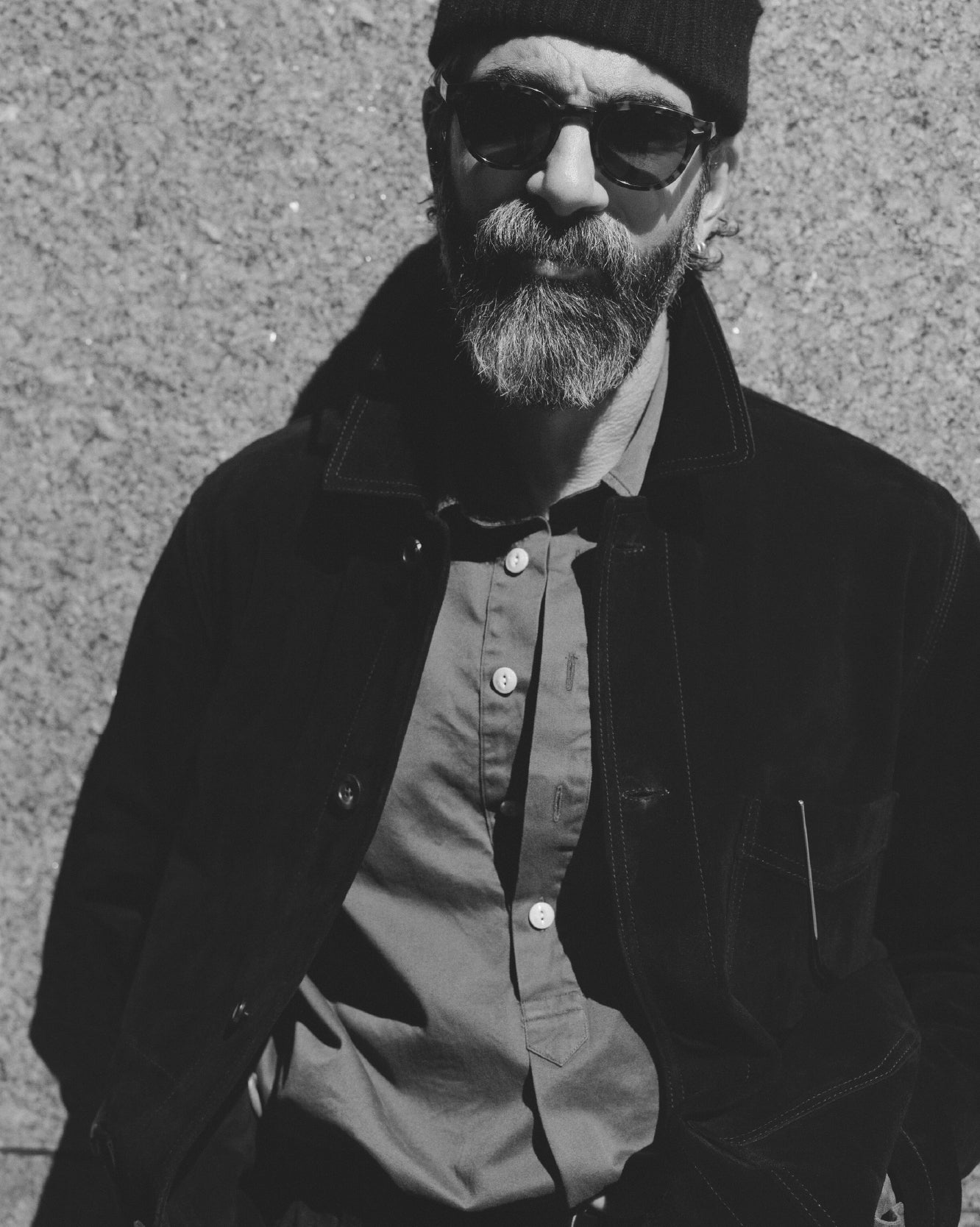 Drake's by A. Levine Black Heavyweight Suede Five-Pocket Chore Jacket