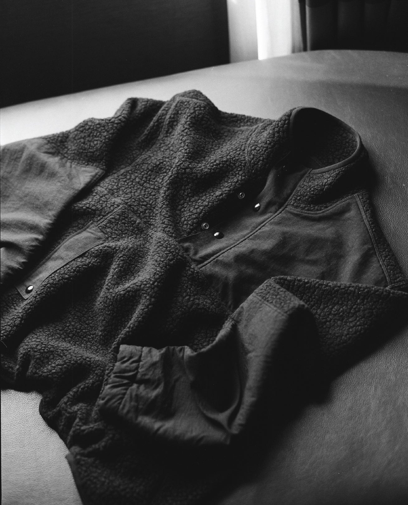 Drake's by A. Levine Boucle Wool Half-Zip Fleece Jacket