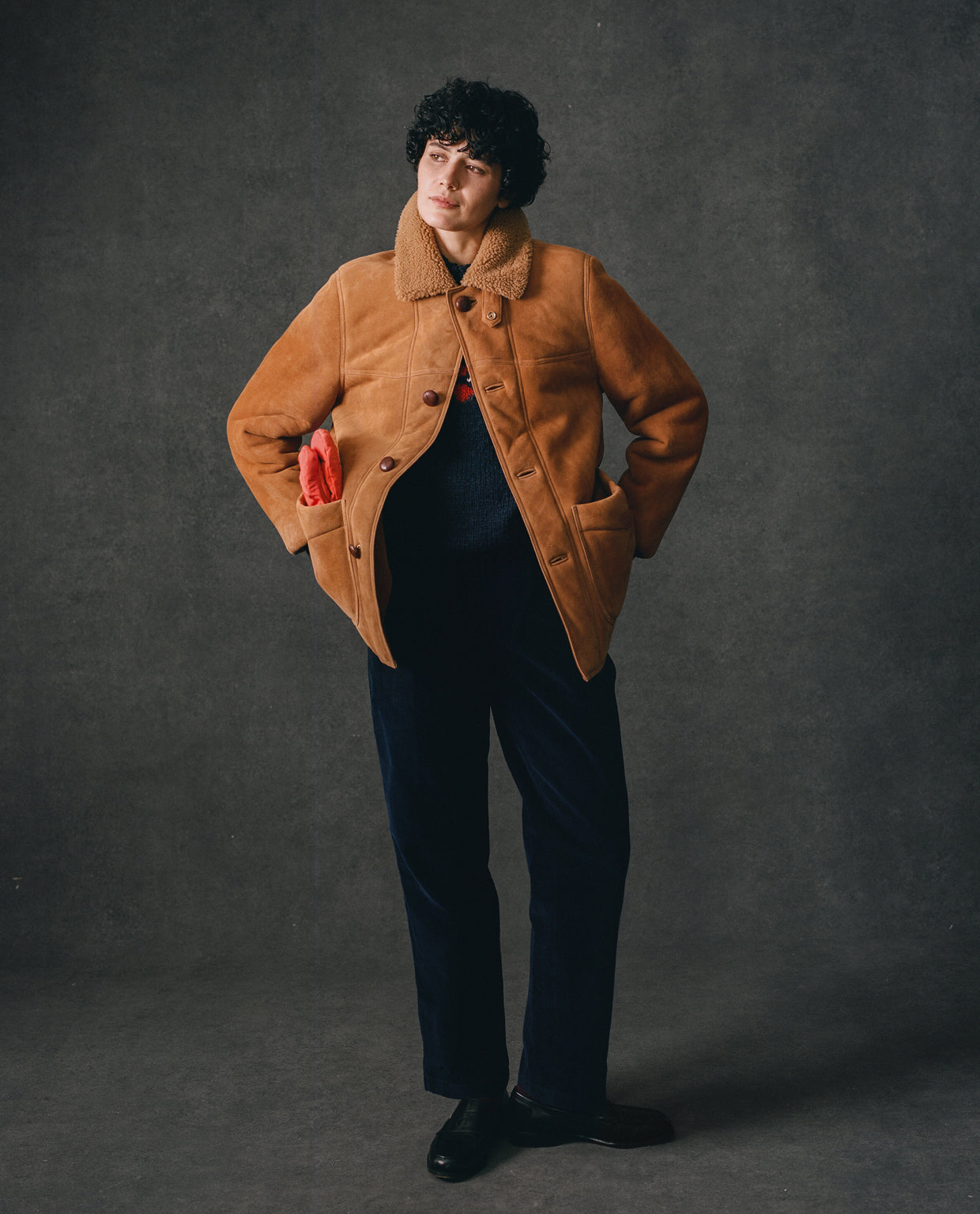 Tan Western Shearling Jacket – Drakes US