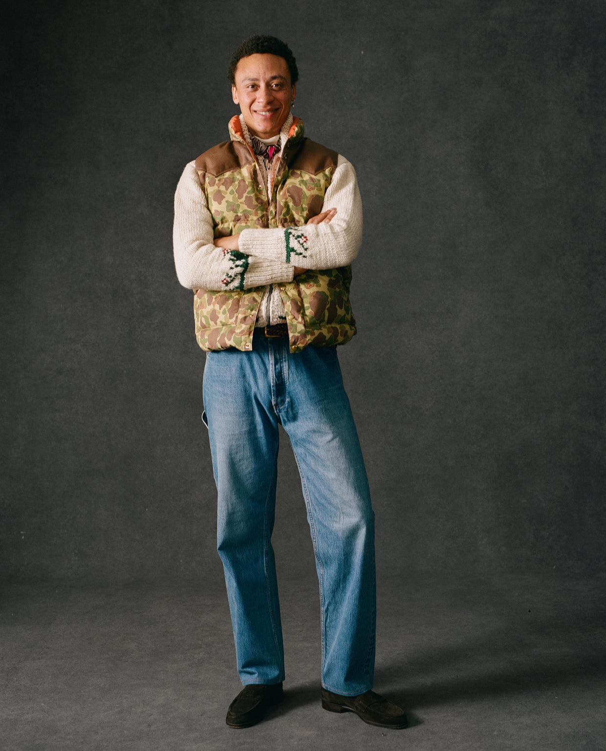 Rocky Mountain Featherbed for Drake's Camo Ripstop Cotton Christy Down Vest