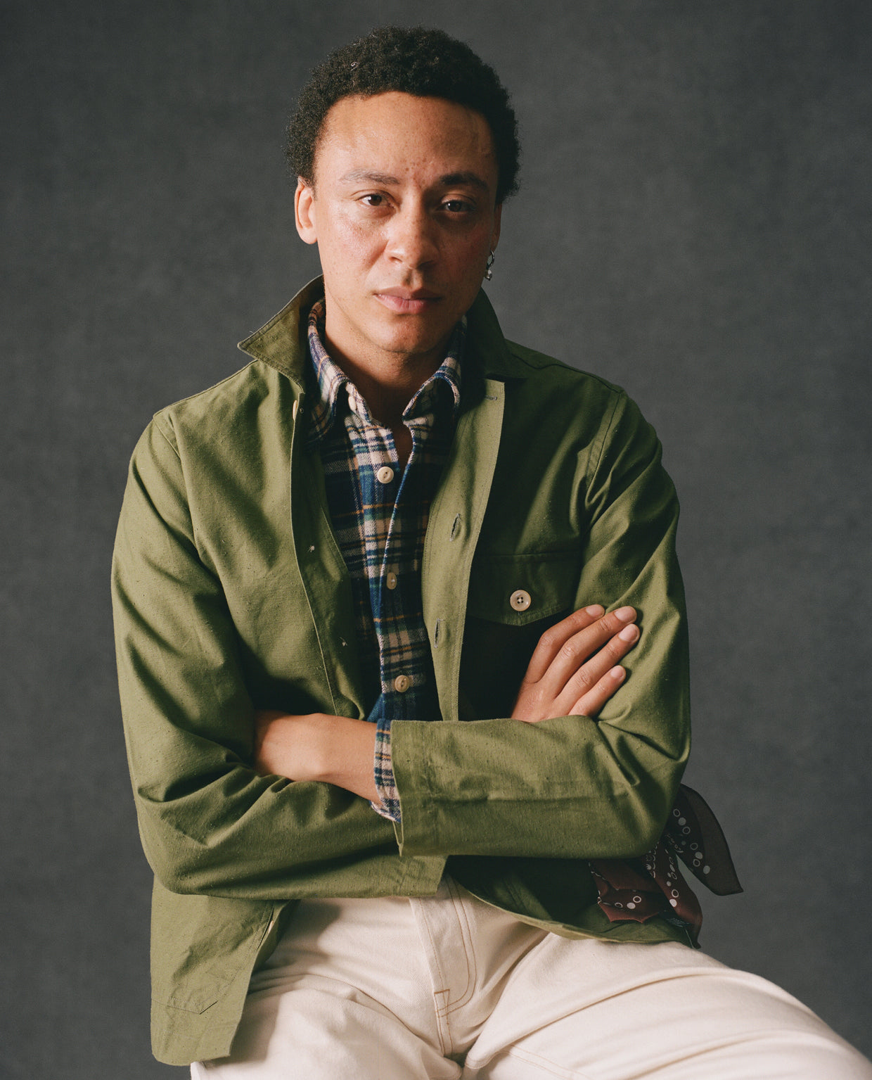 Olive Cotton Overshirt