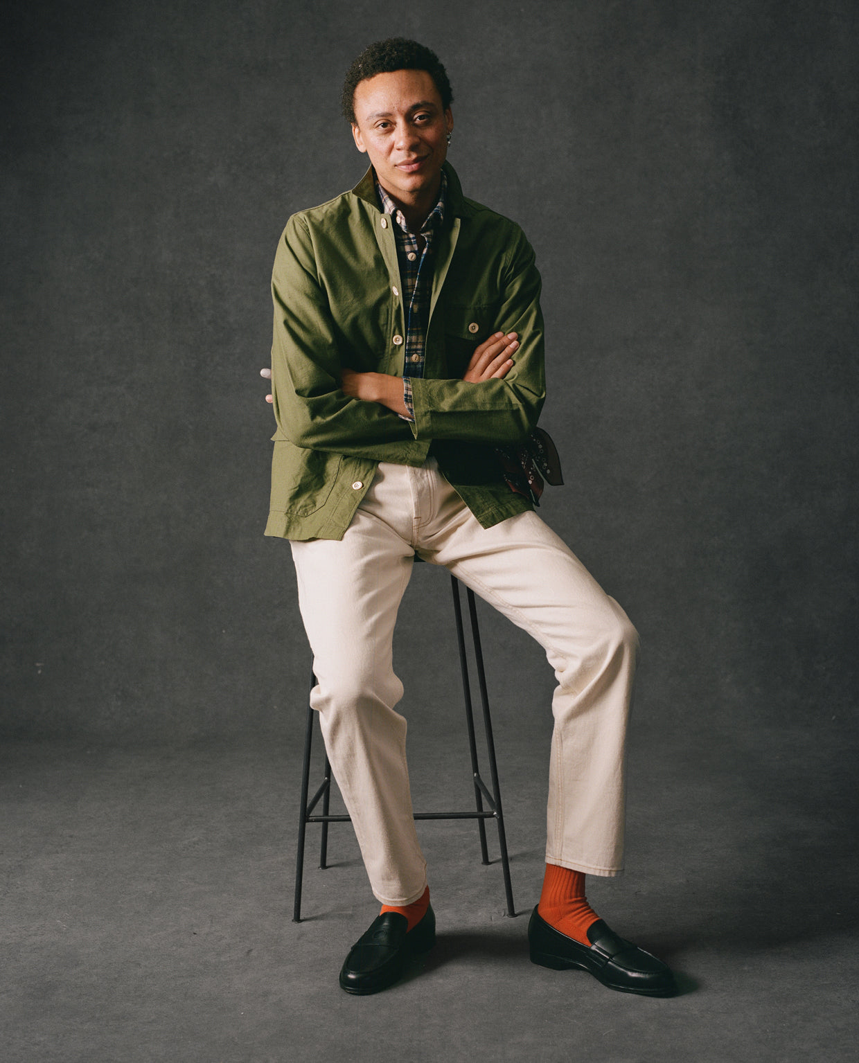 Olive Cotton Overshirt