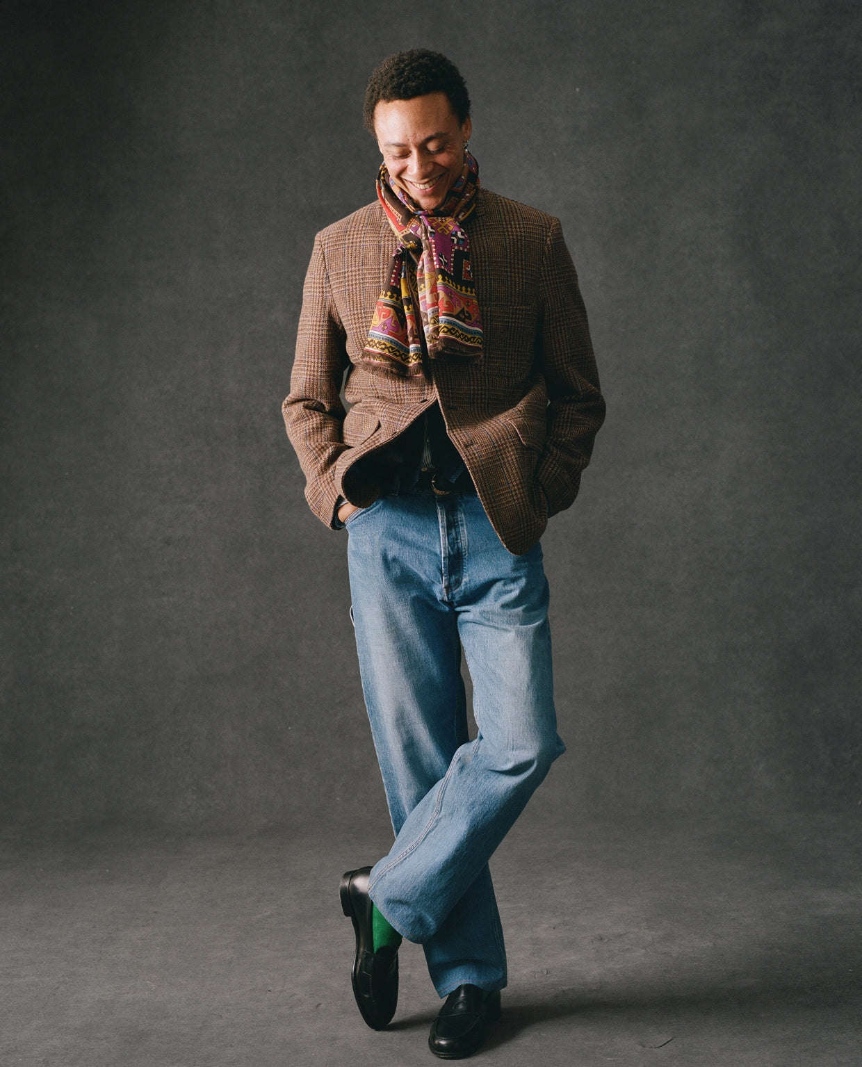 Brown Prince of Wales Check Tweed Games Blazer Mk. VII