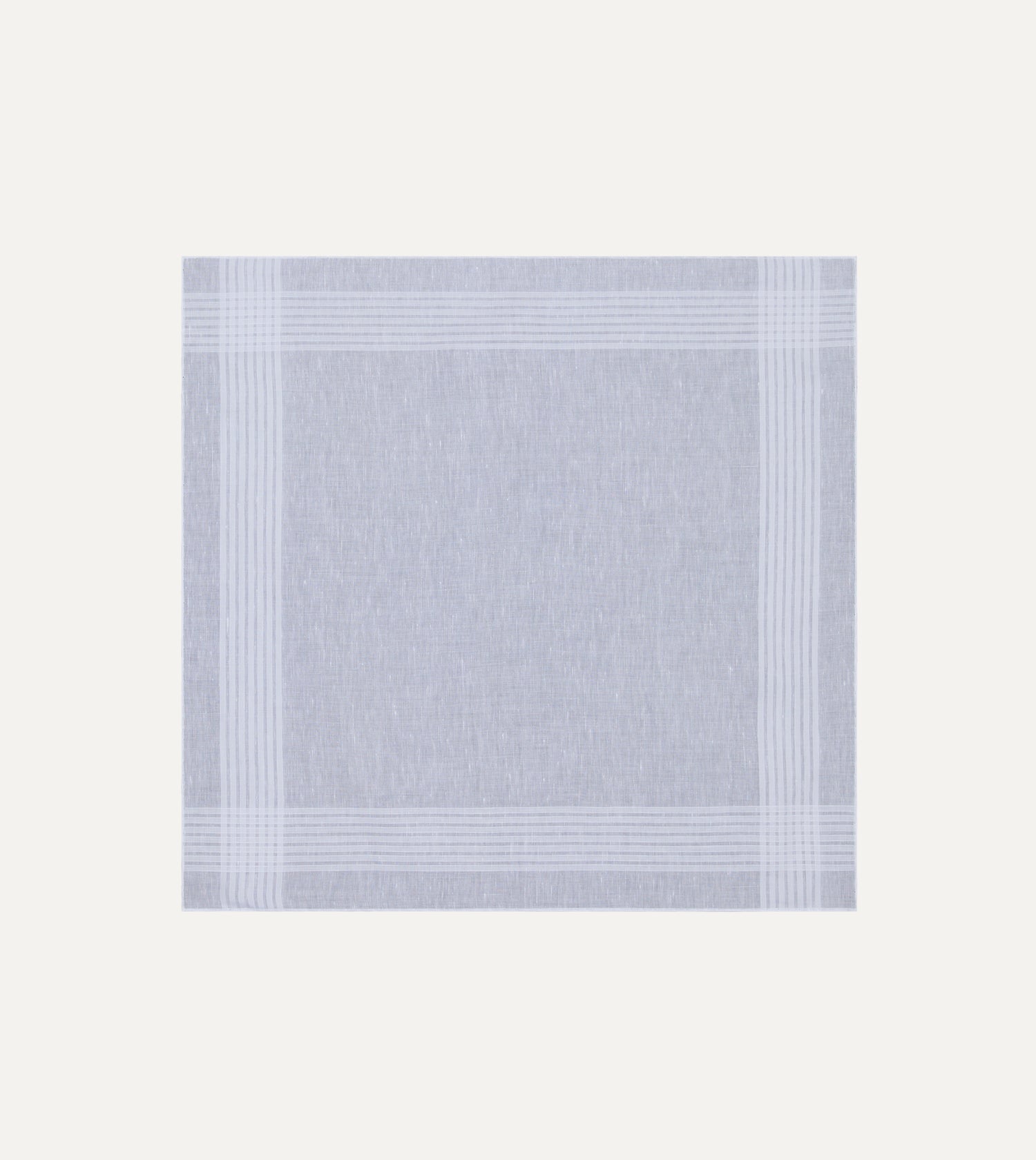White Cotton-Linen Handkerchief