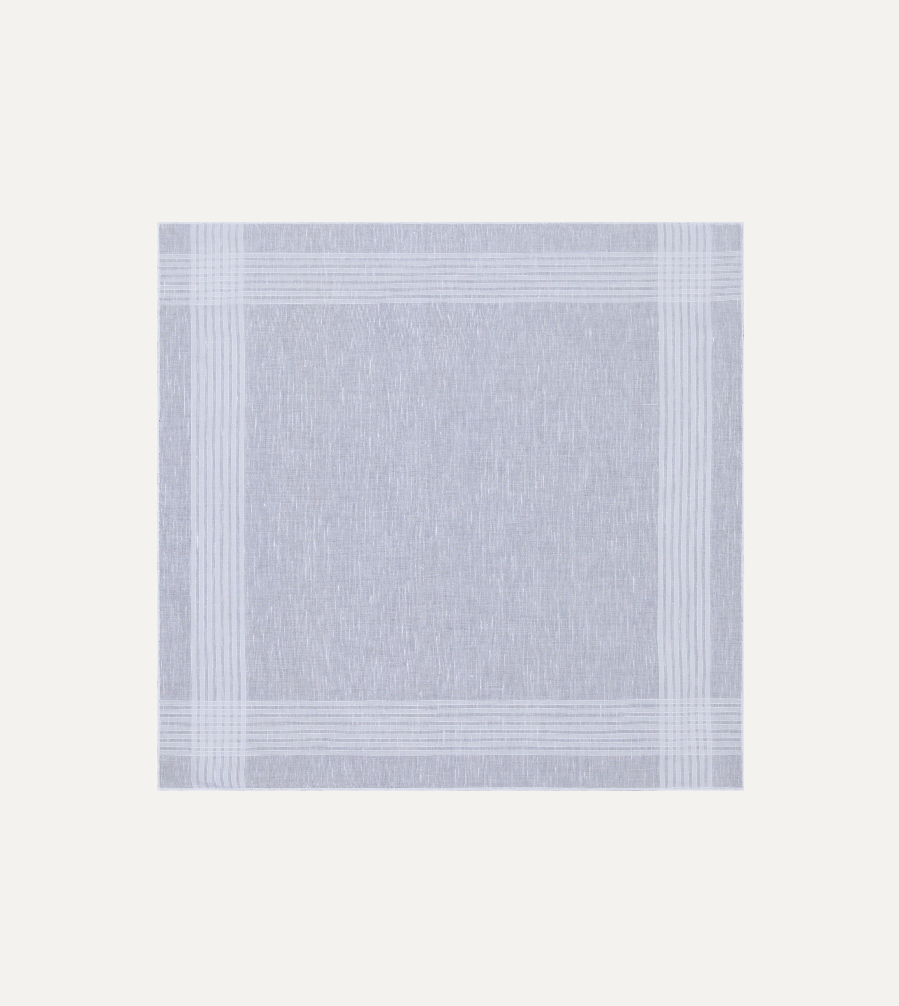 White Cotton-Linen Handkerchief