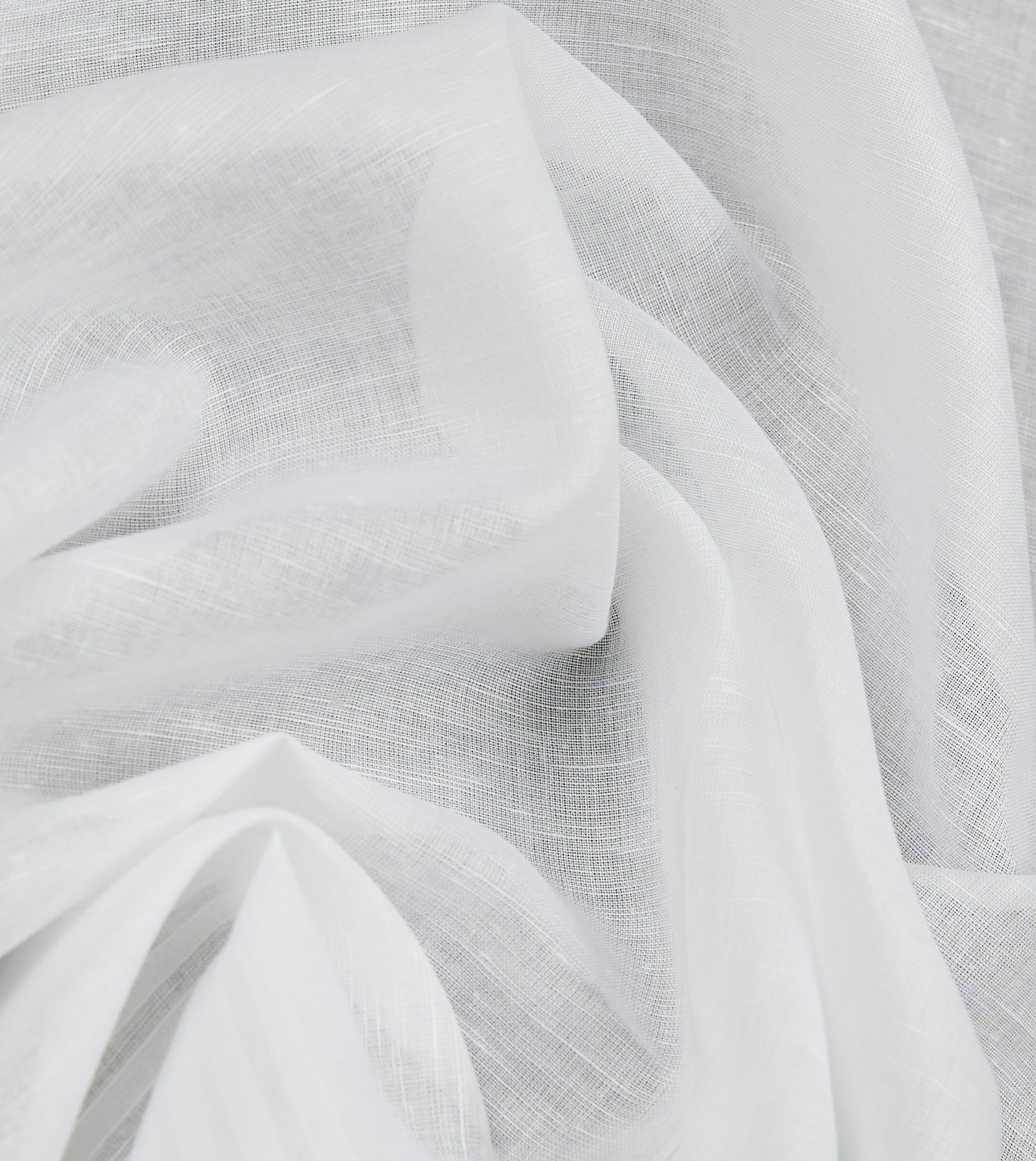 White Cotton-Linen Handkerchief