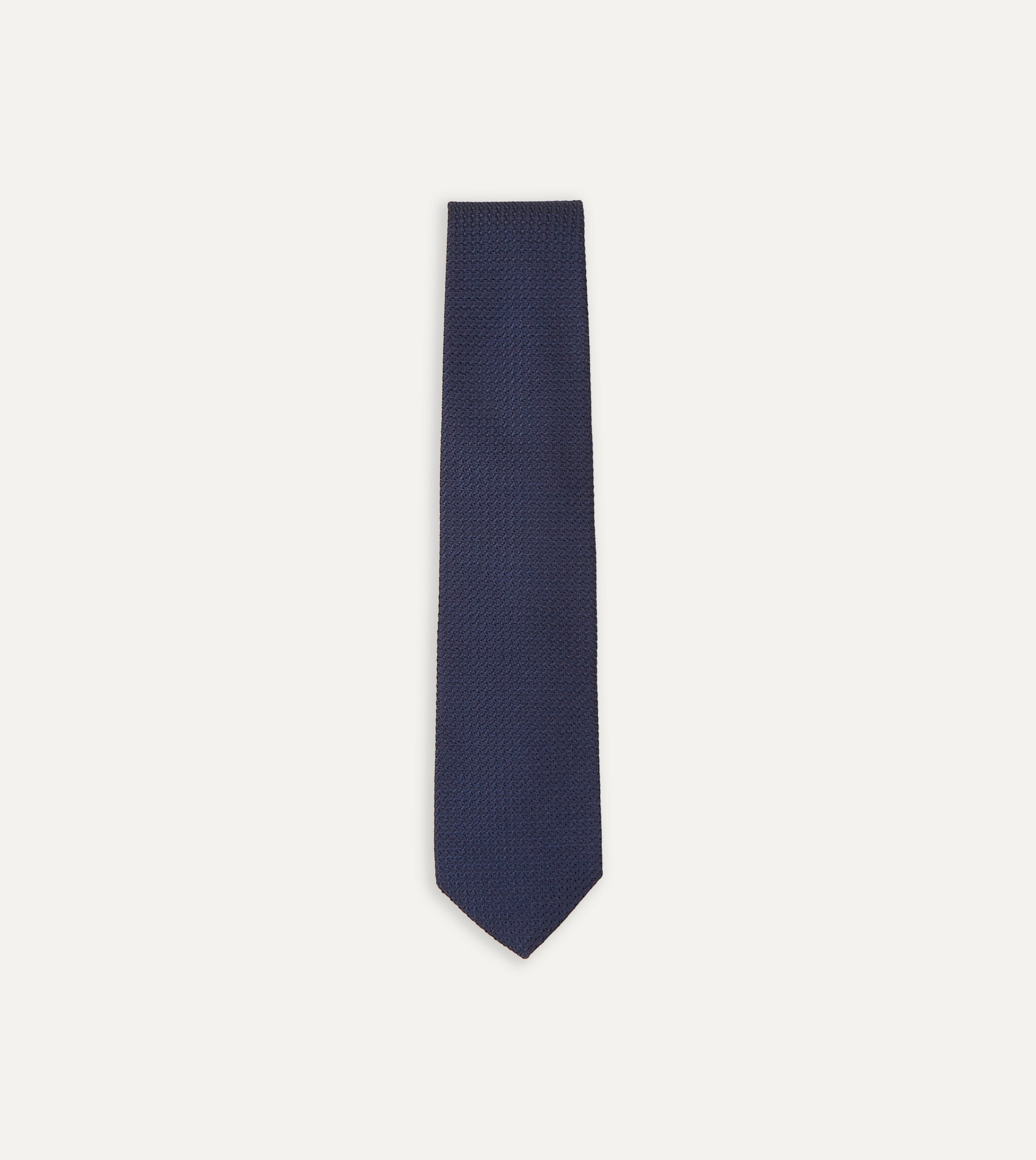 Navy Large Knot Grenadine Tipped Tie