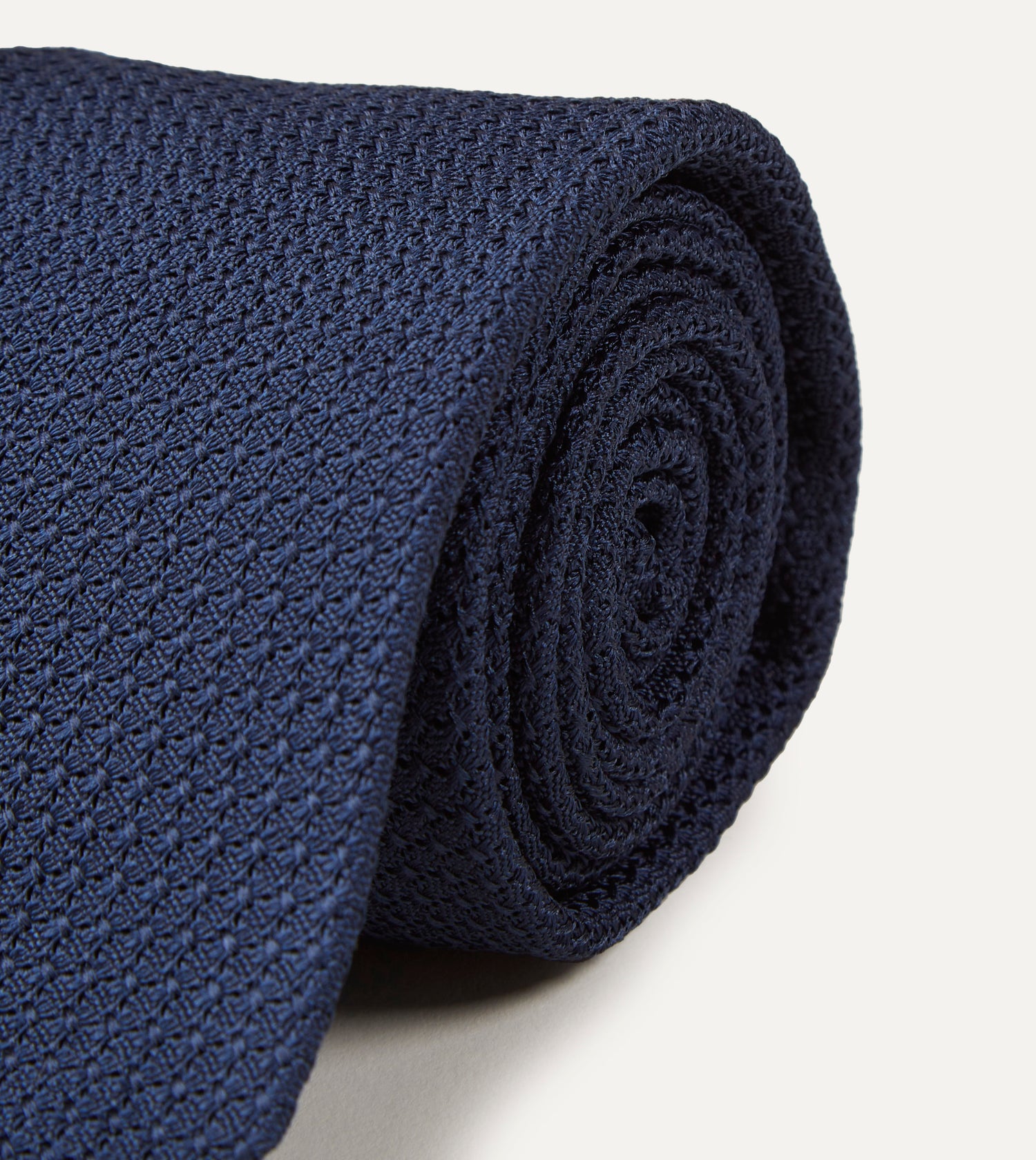 Navy Large Knot Grenadine Tipped Tie