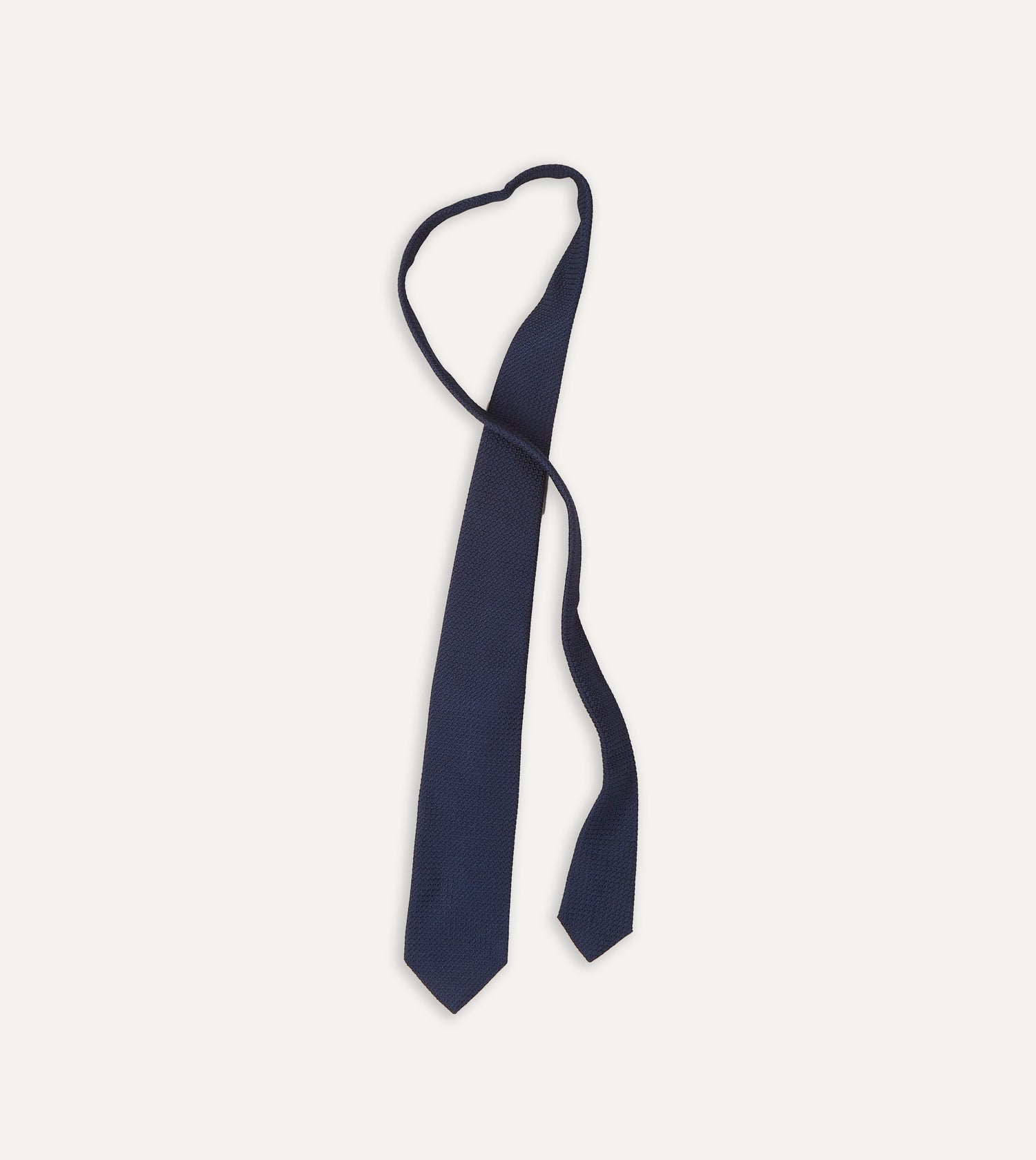 Navy Large Knot Grenadine Tipped Tie
