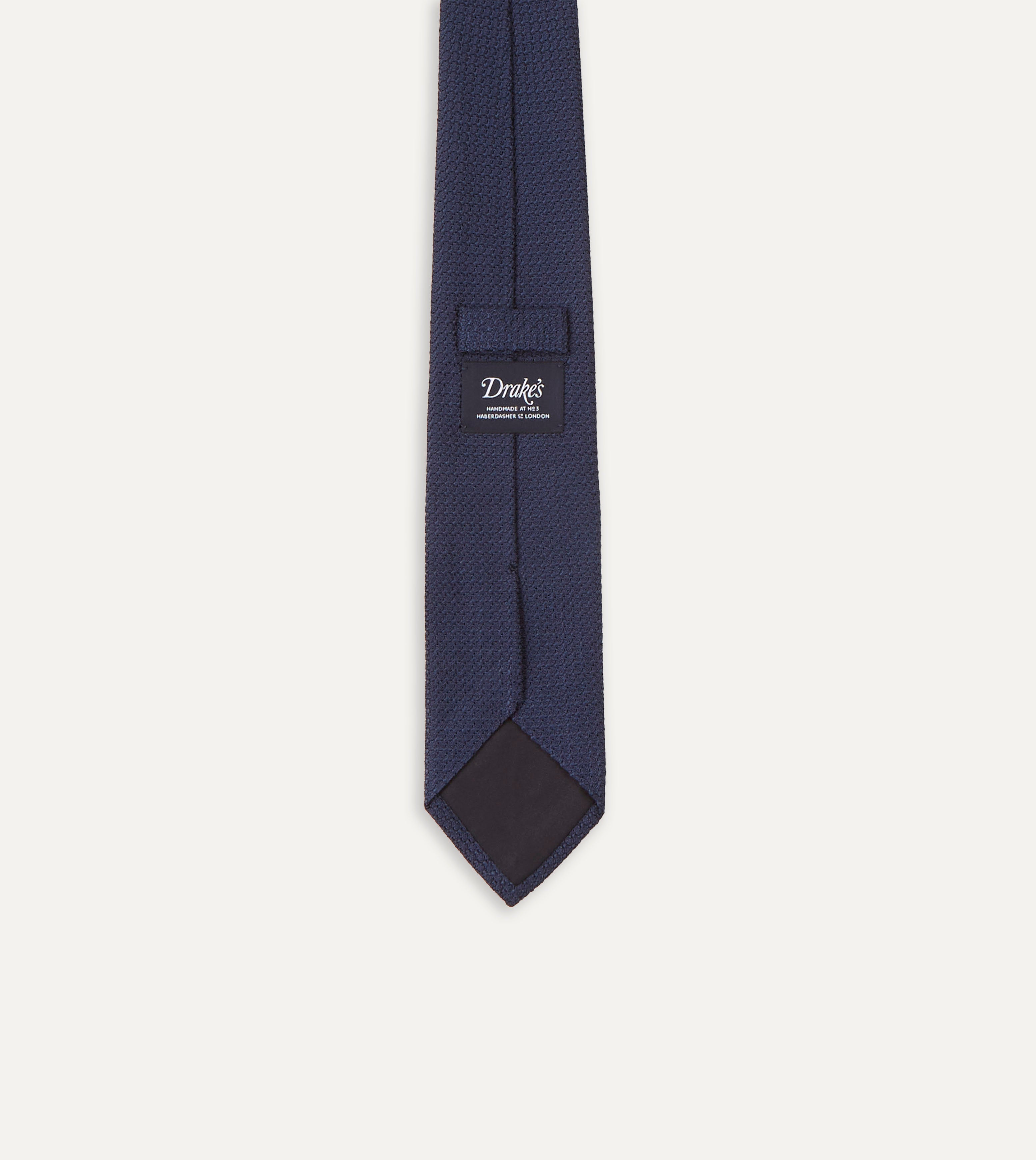 Navy Large Knot Grenadine Tipped Tie – Drakes US