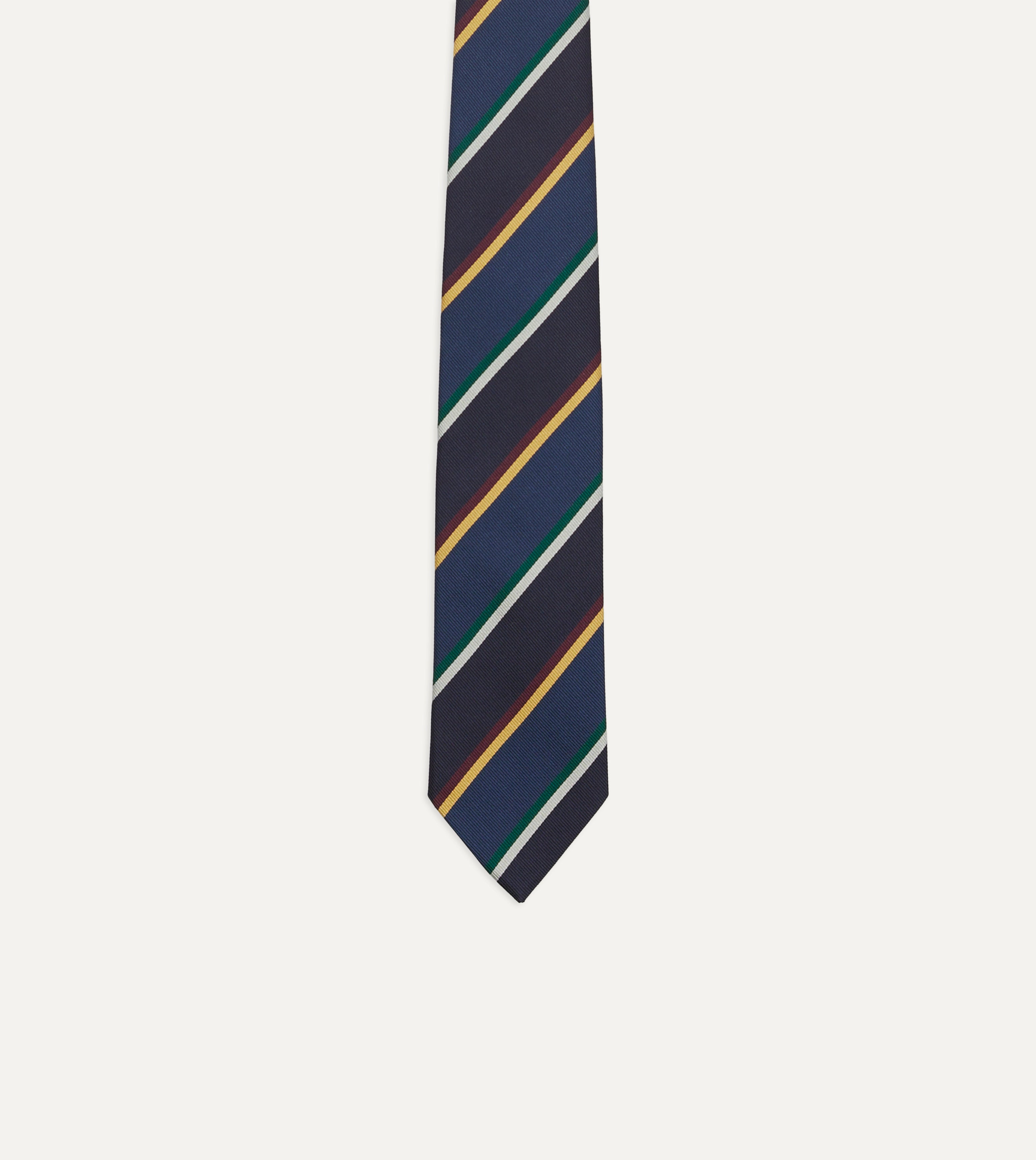 Navy, Blue and Red Multi Stripe Silk Tipped Tie