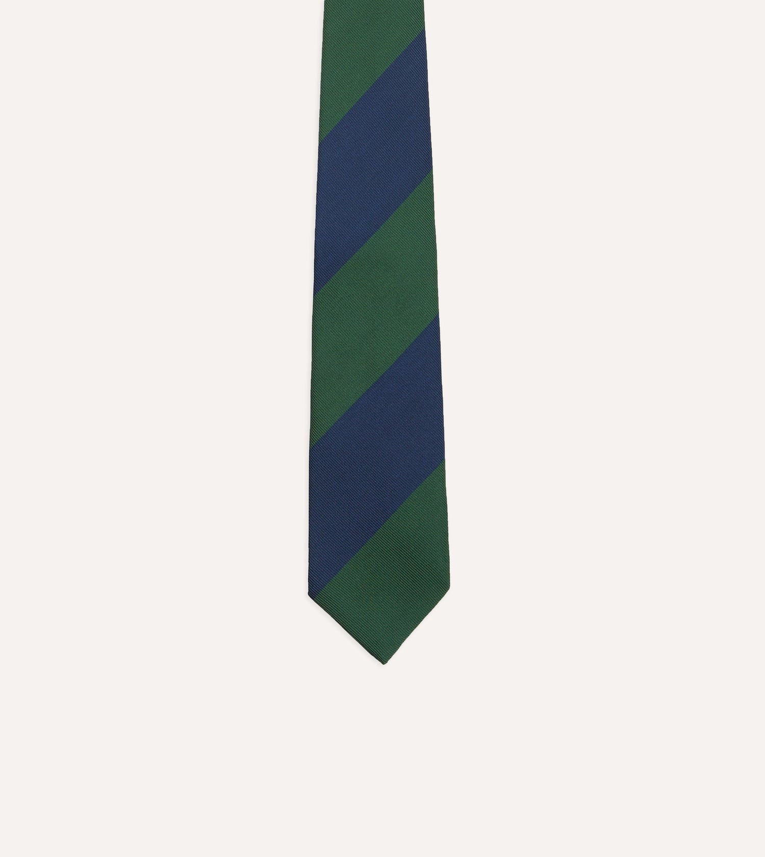 Blue and Green Dual Block Stripe Mogador Tipped Tie