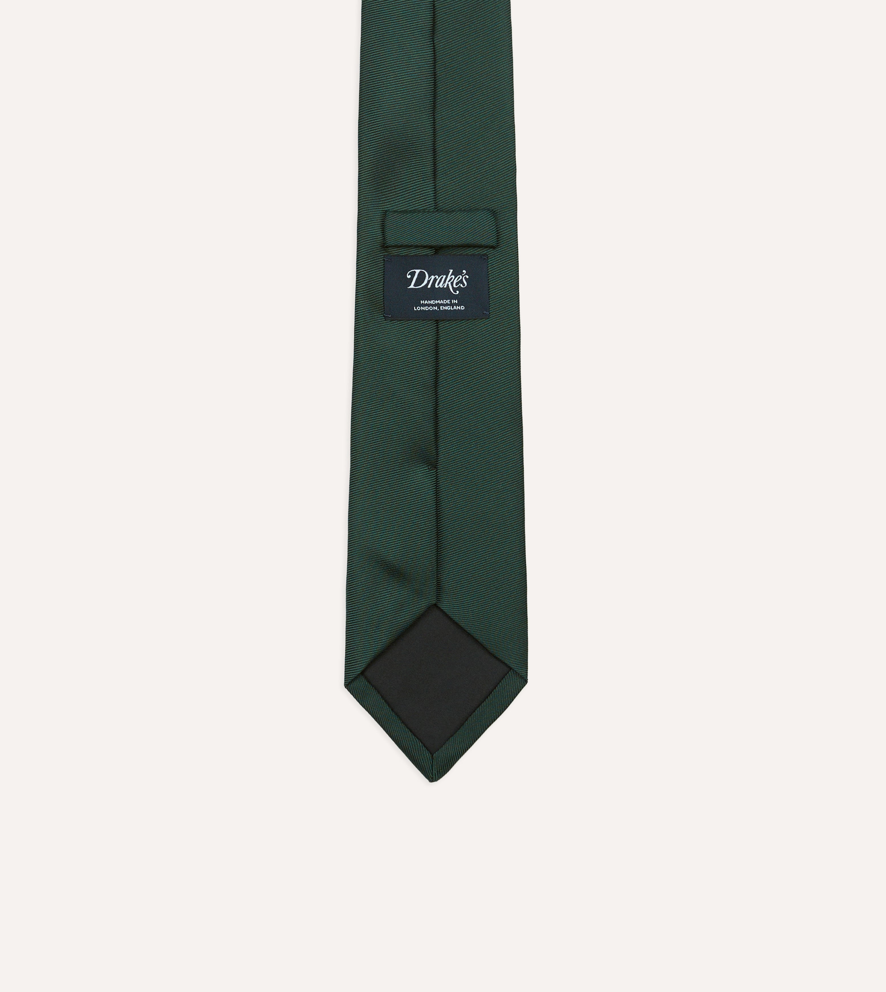 DRAKES　ハンドメイド 50oz  Twillソリッドネクタイ Bottle Green 50oz Silk Twill Tipped Tie – Drakes US