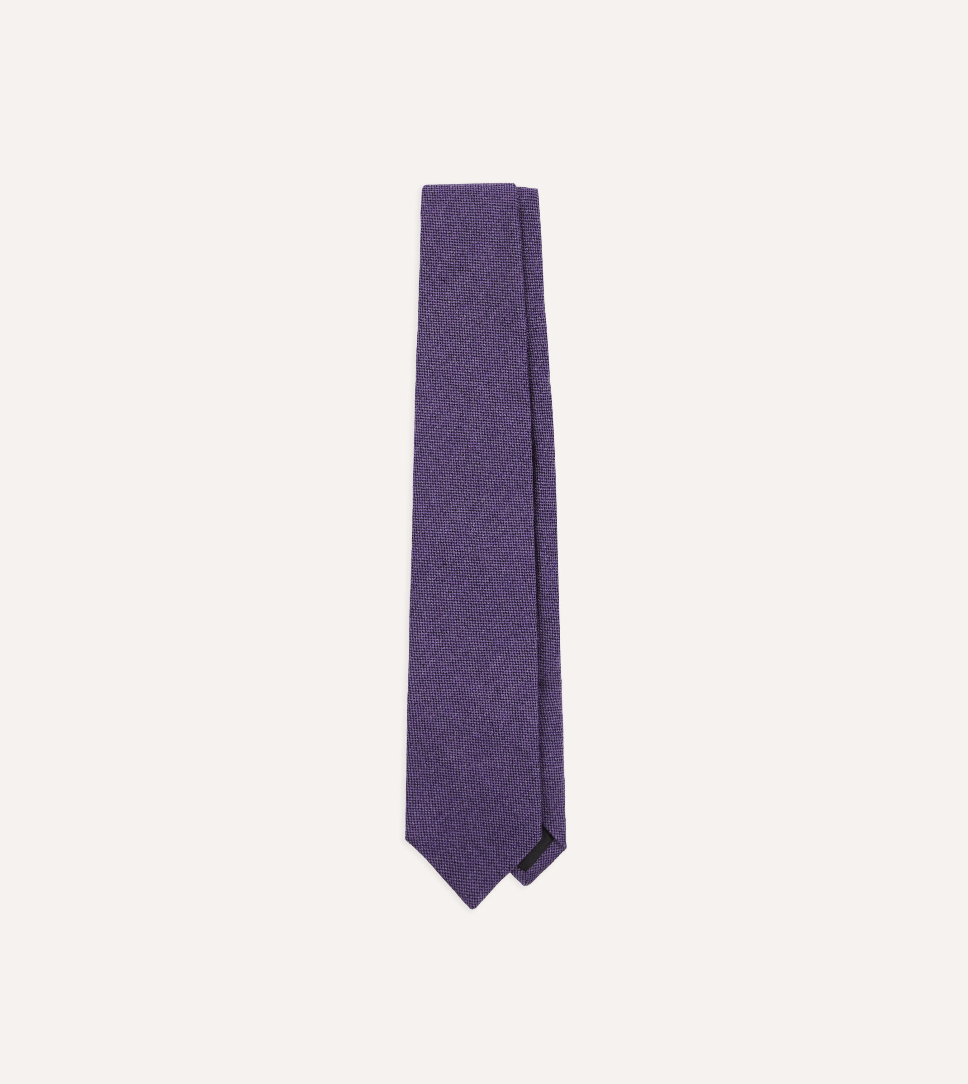 Purple Pure Cashmere Solid Tipped Tie
