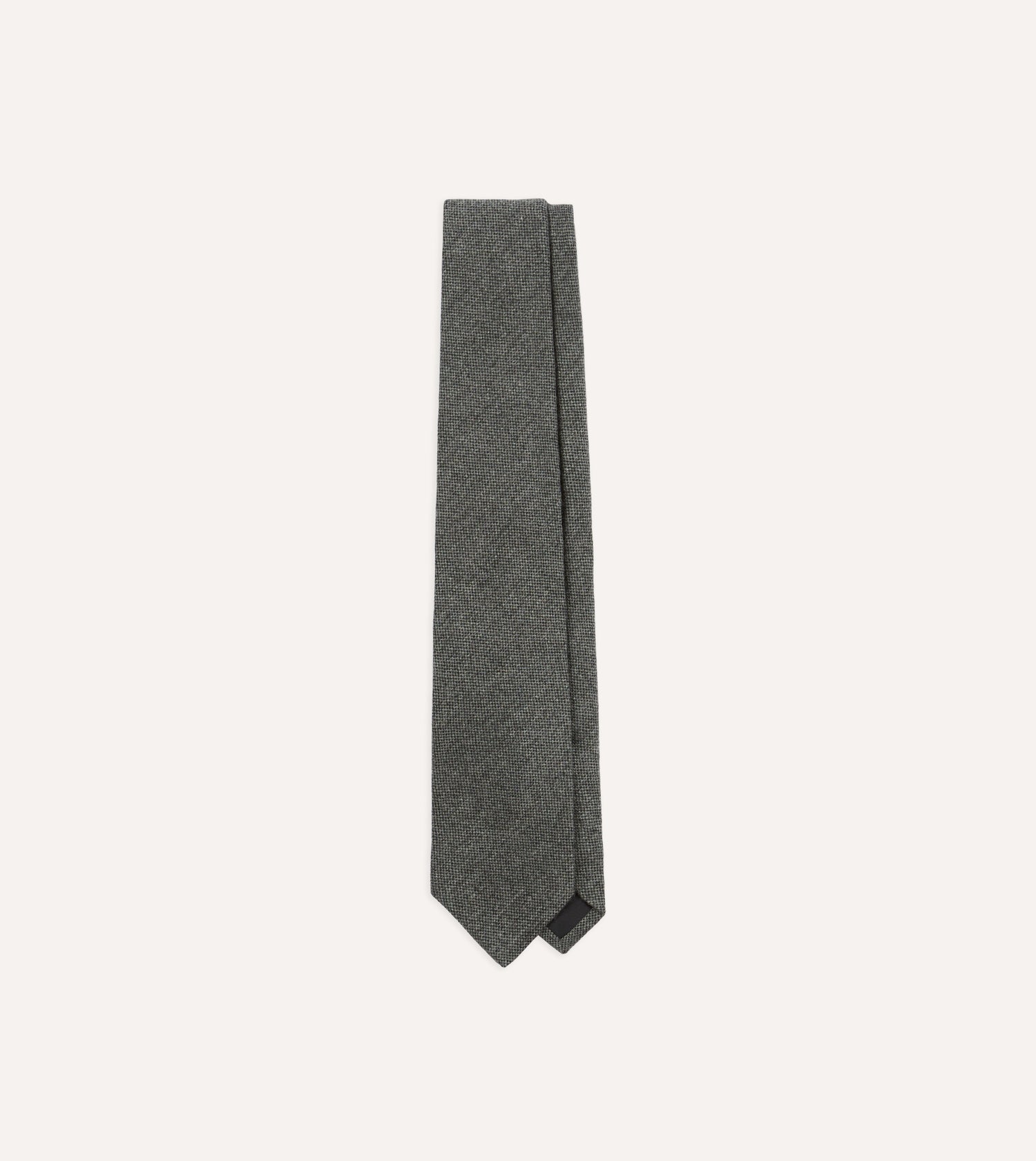 Grey Pure Cashmere Solid Tipped Tie