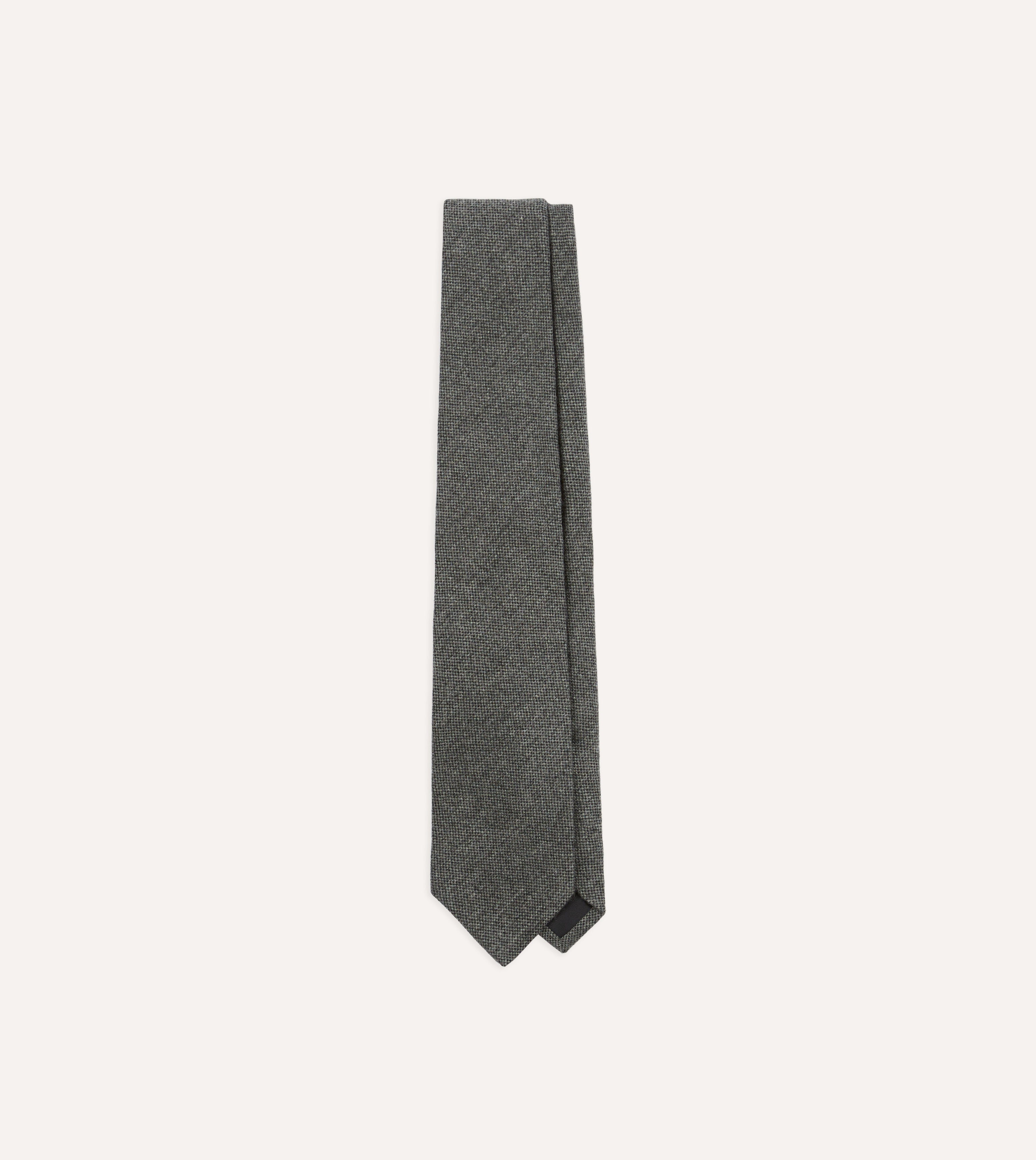 Grey Pure Cashmere Solid Tipped Tie