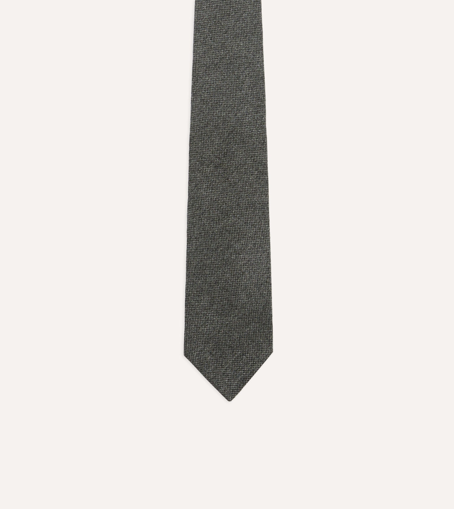 Grey Pure Cashmere Solid Tipped Tie