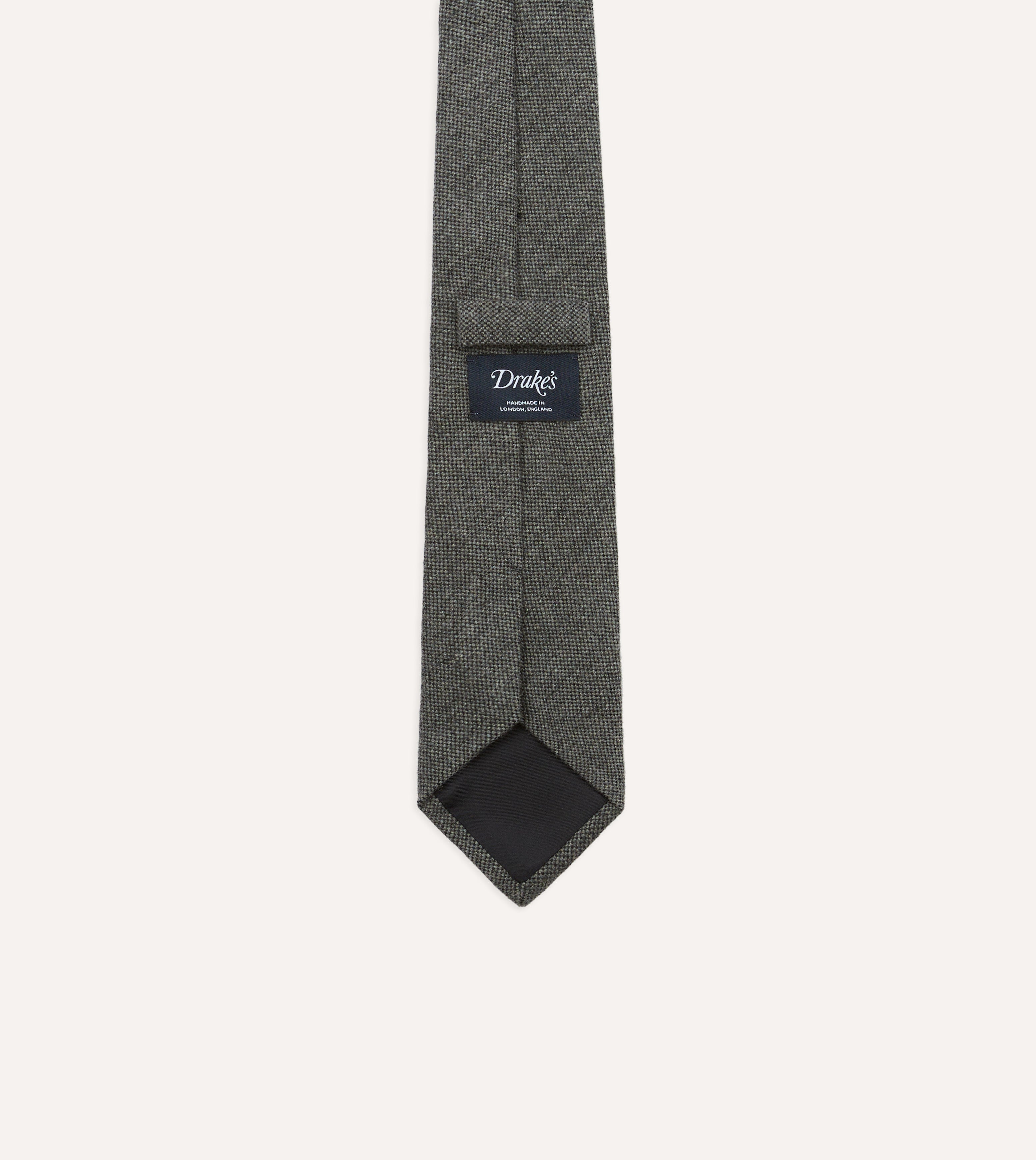 Grey Pure Cashmere Solid Tipped Tie