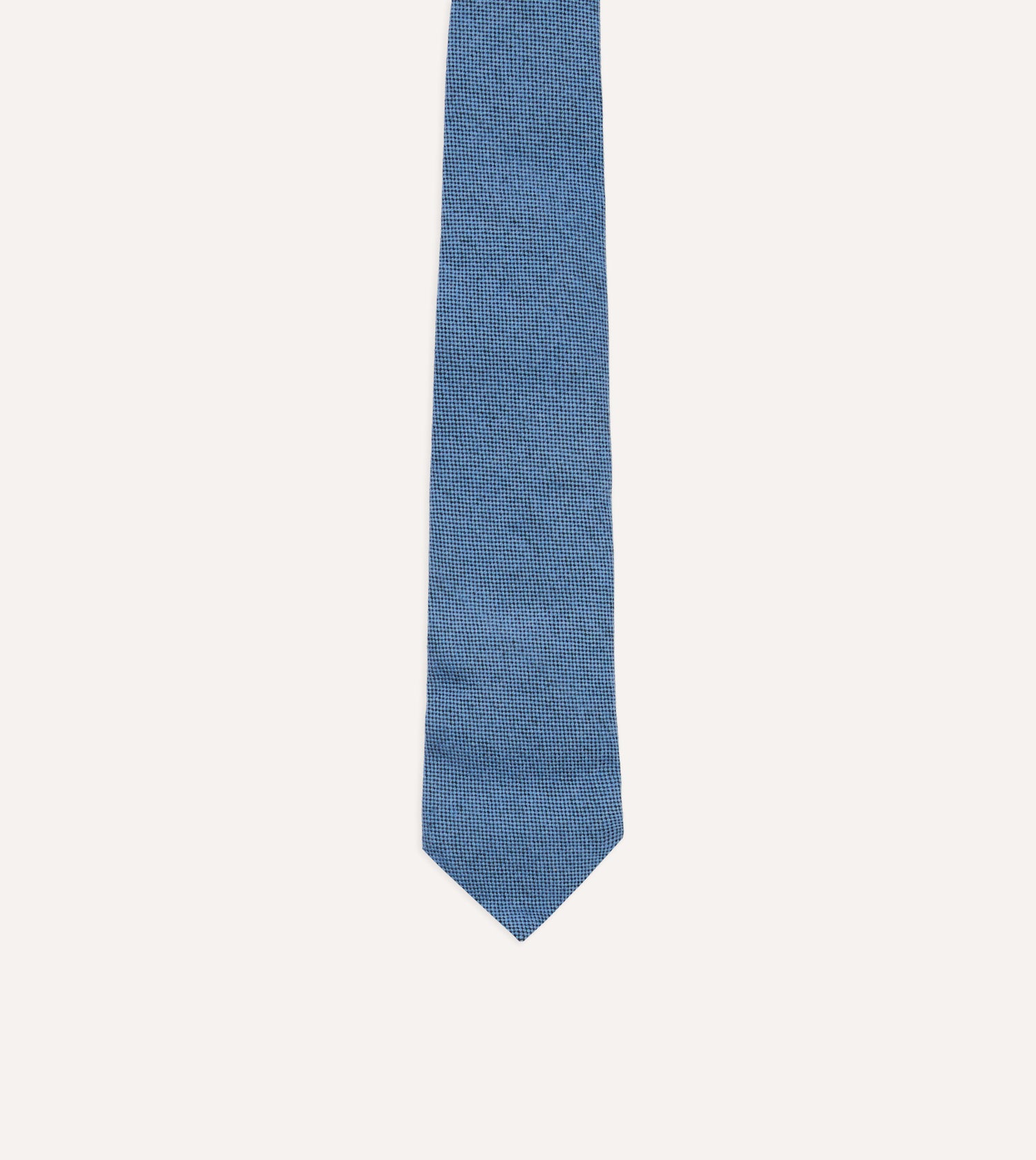 Blue Pure Cashmere Solid Tipped Tie