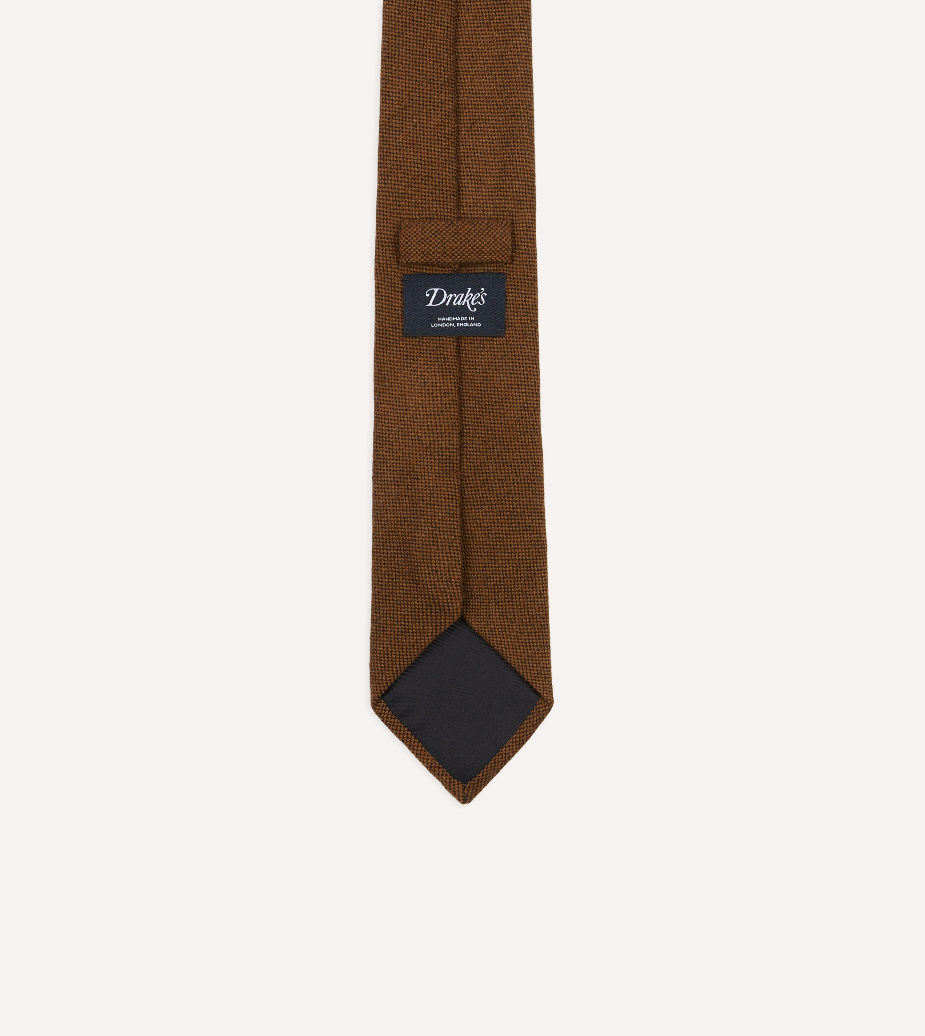 Brown Pure Cashmere Solid Tipped Tie
