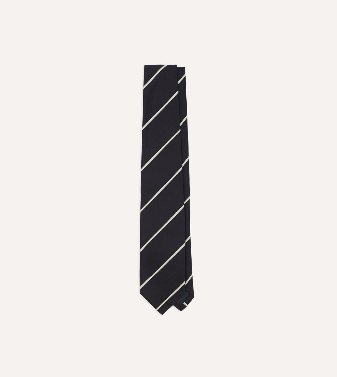 Made-in-USA Navy & Grey Guard Stripe Silk Repp Tie