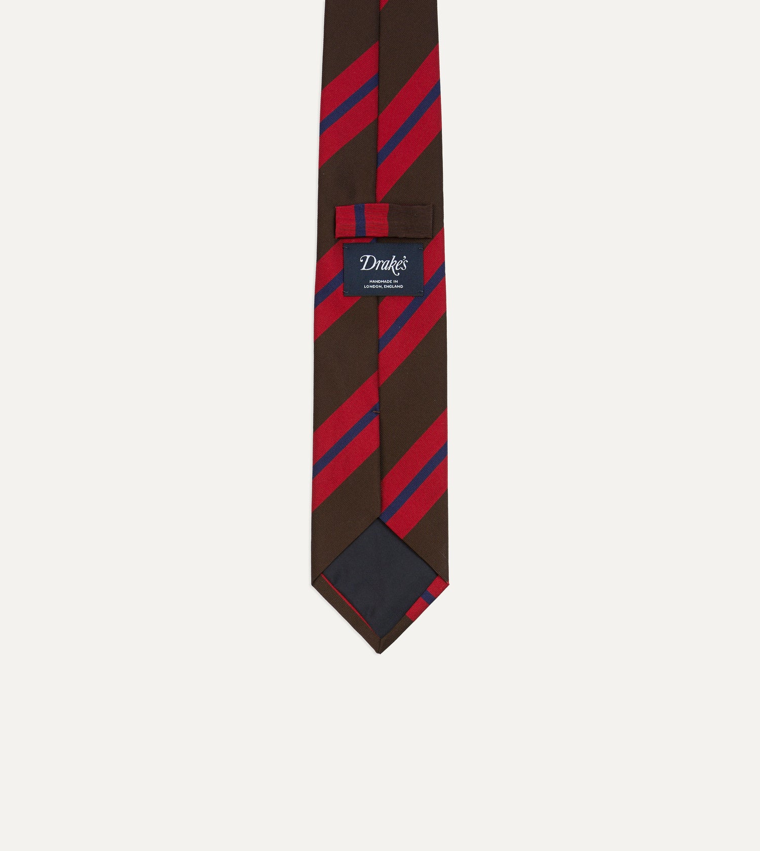 Brown and Red Stripe Mogador Silk Tipped Tie