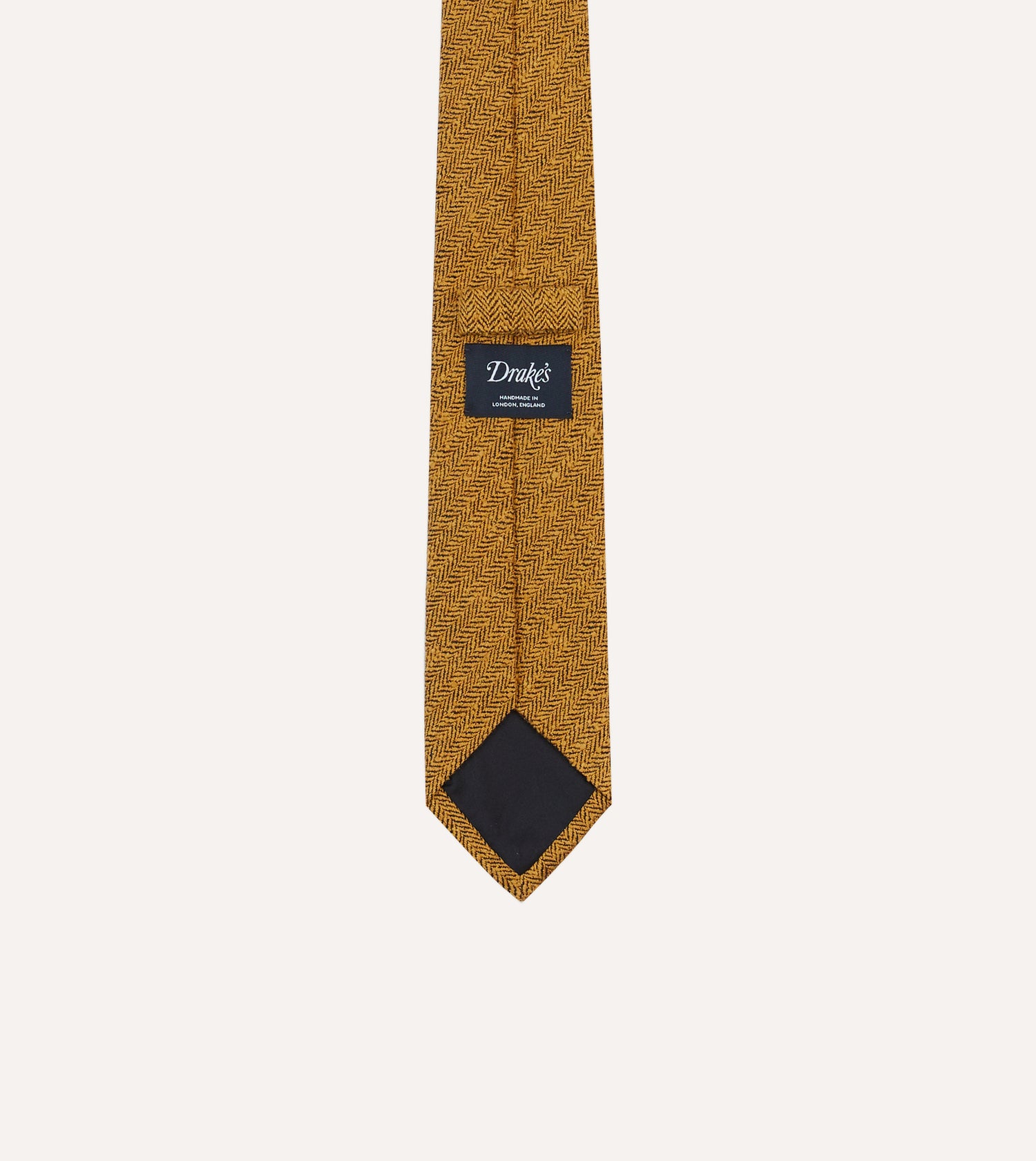 Yellow Herringbone Shantung Silk Tipped Tie