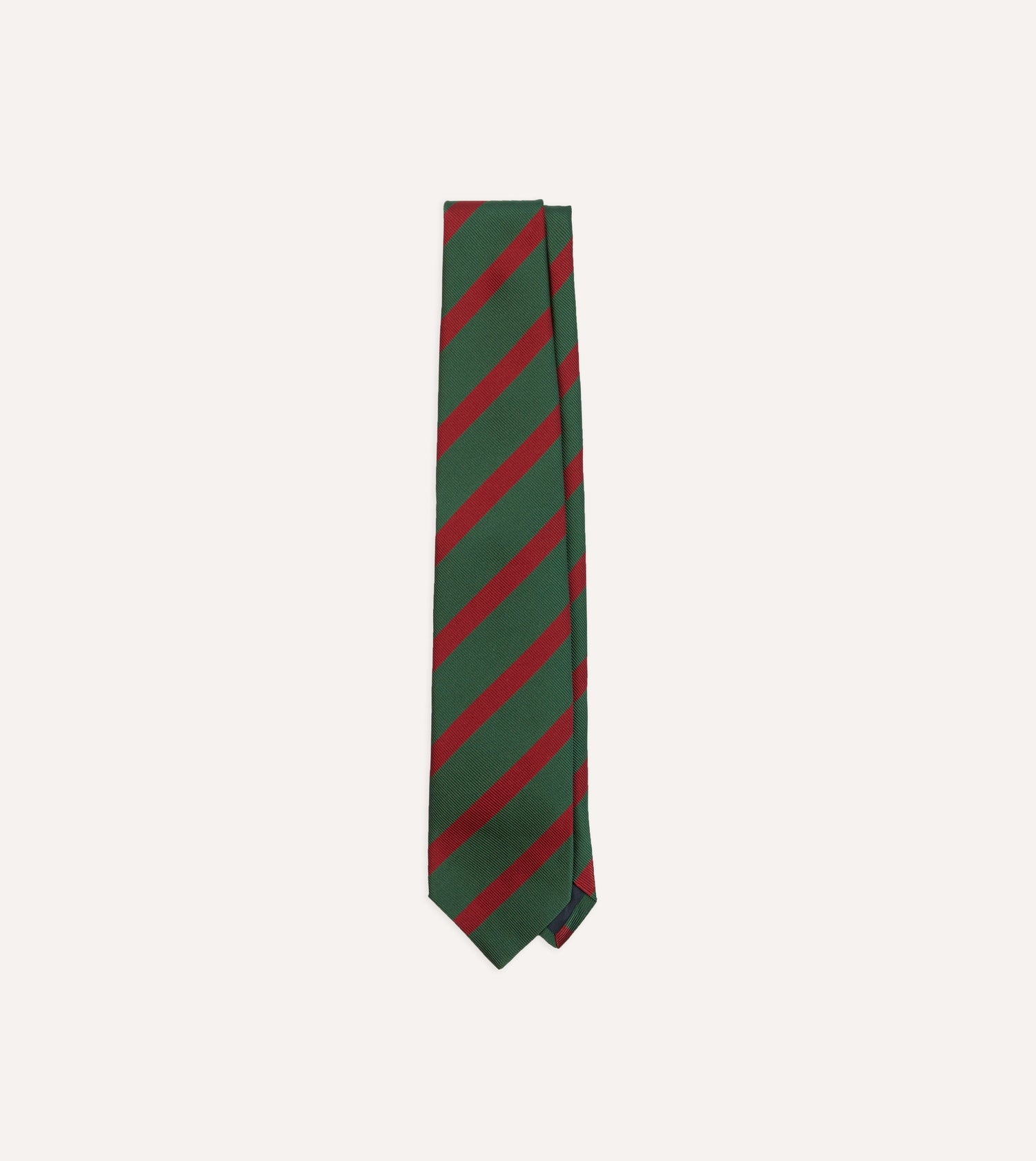 Green and Red Dual Stripe Mogador Silk Tipped Tie