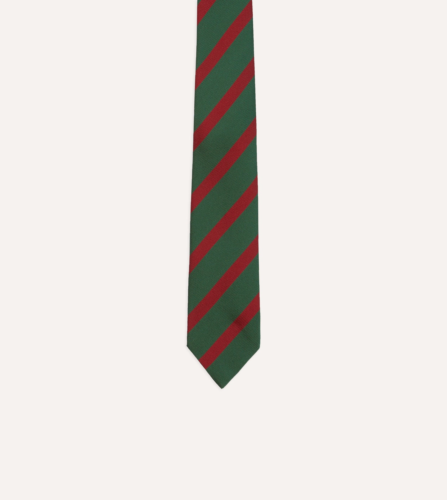 Green and Red Dual Stripe Mogador Silk Tipped Tie