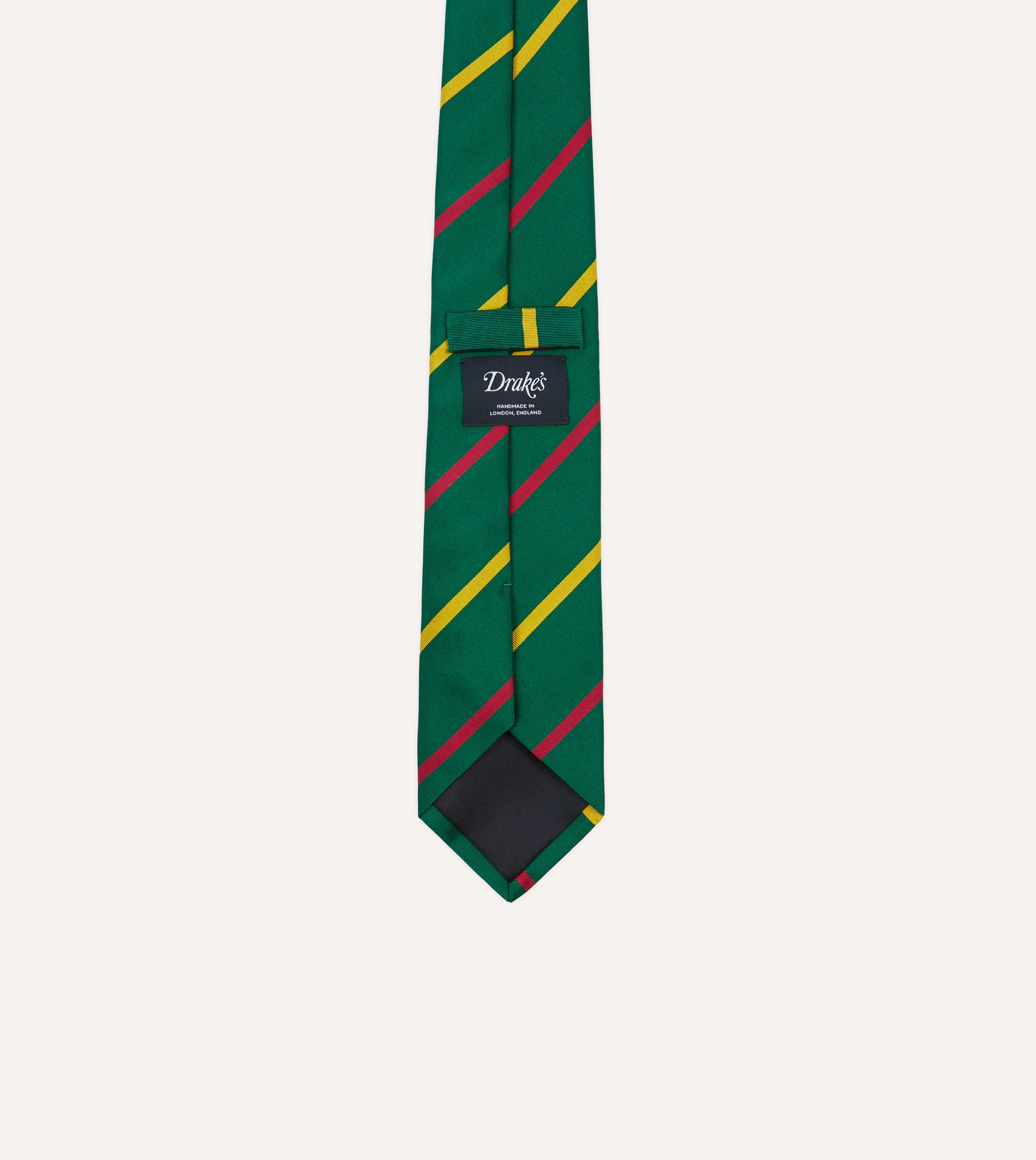 Green, Yellow and Pink Bar Stripe Mogador Silk Tipped Tie