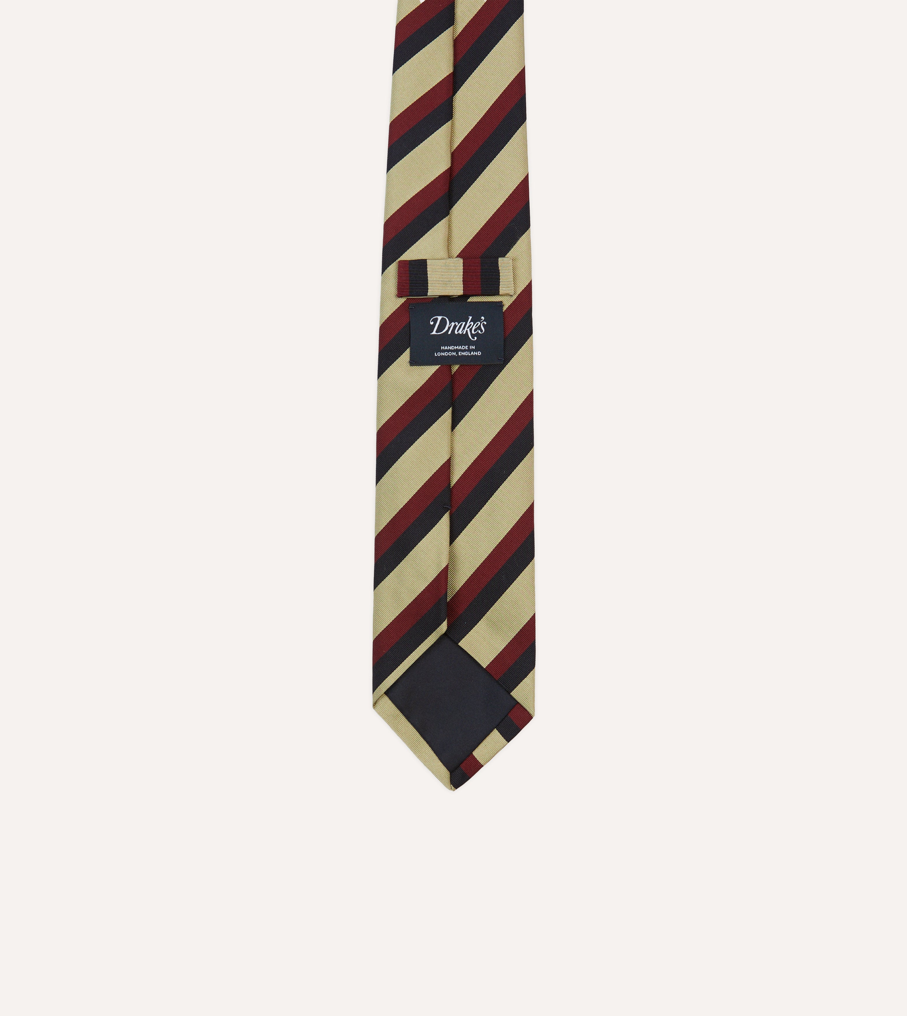 Navy, Red and Buff Stripe Mogador Silk Tipped Tie