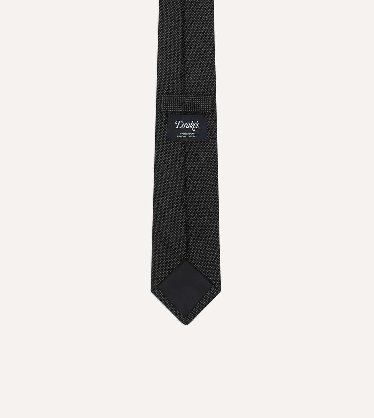 Navy Oxford Weave Wool-Silk Tipped Tie