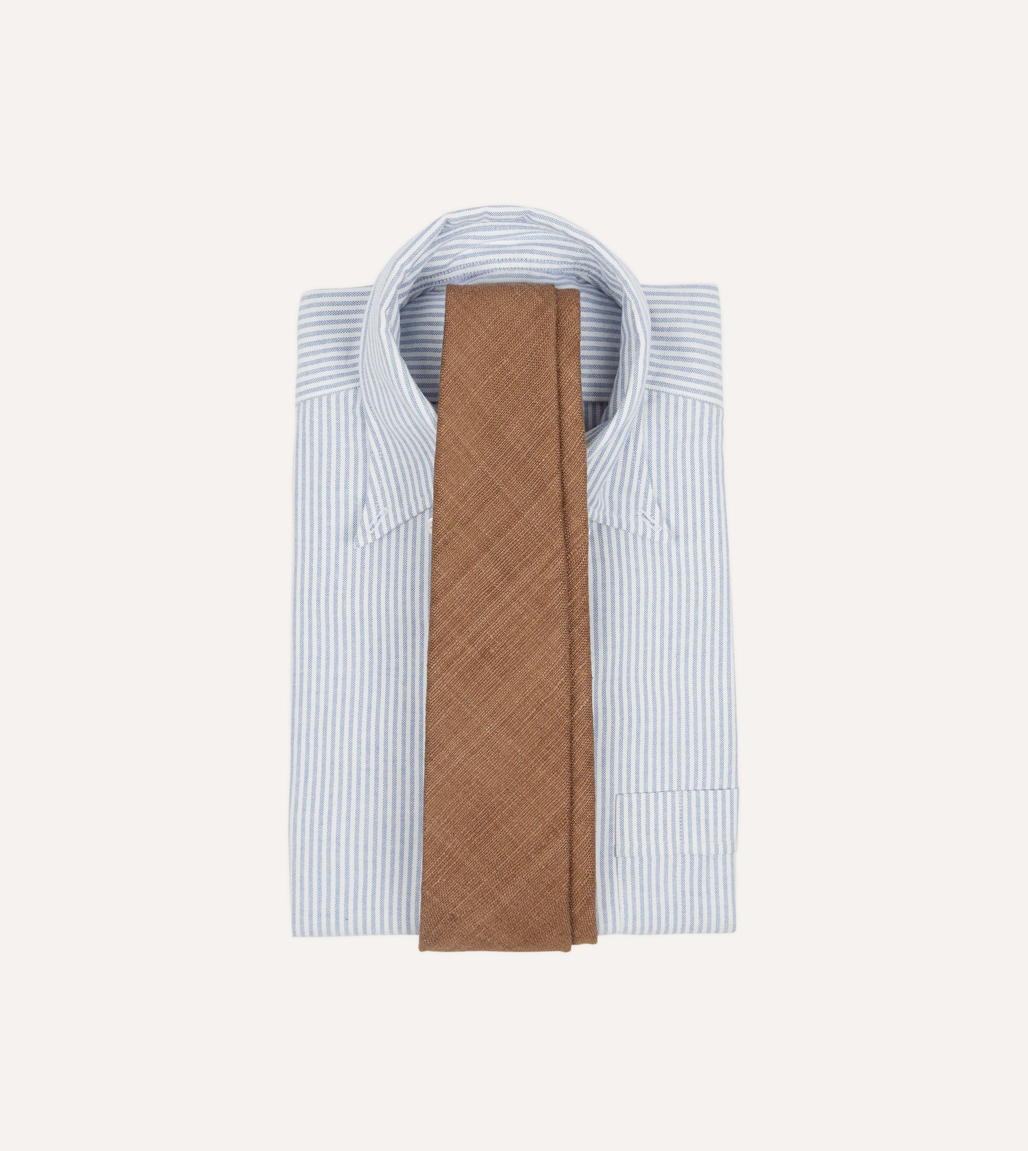 Light Brown Tussah Hand Rolled Silk Tie
