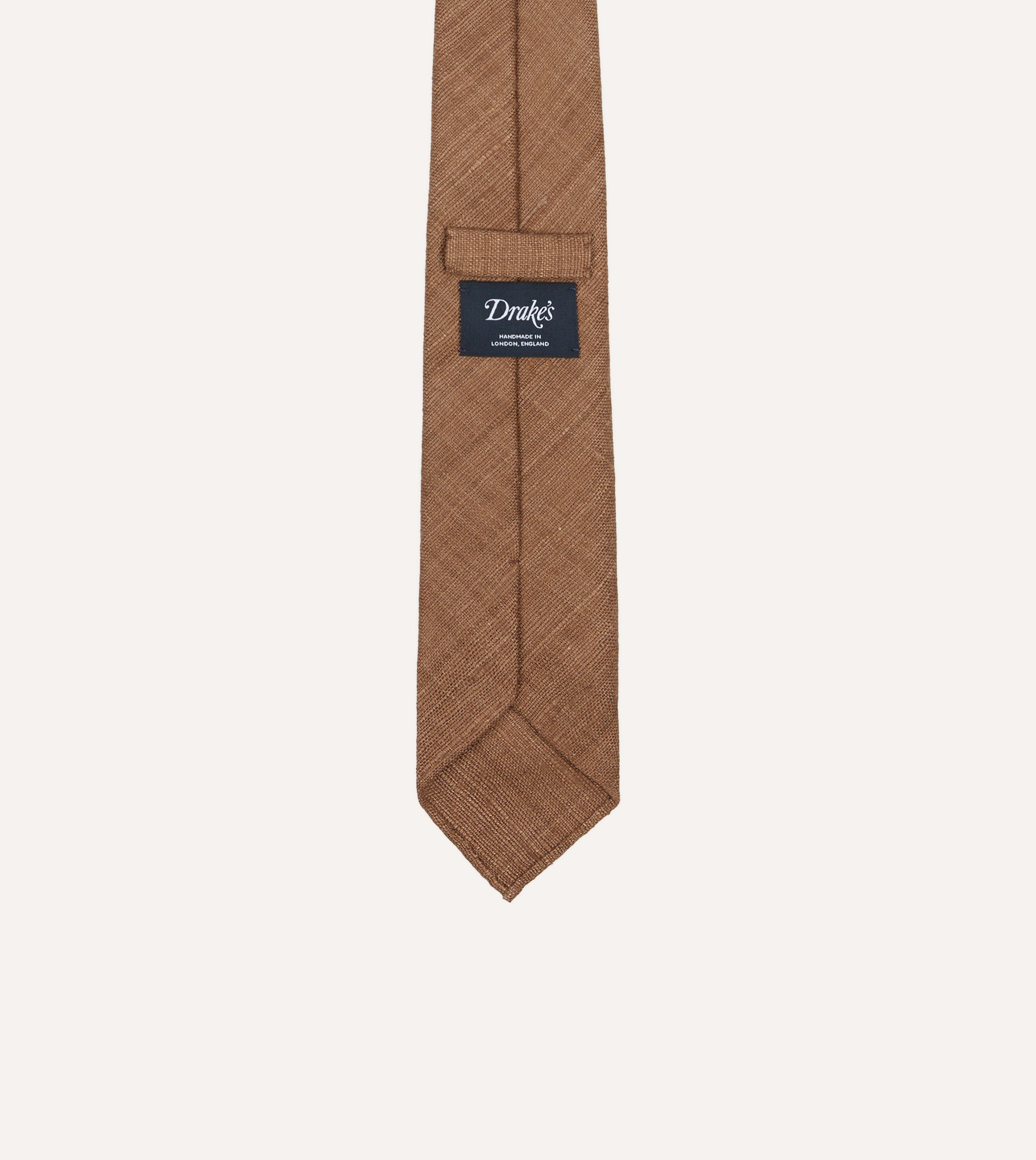 Light Brown Tussah Hand Rolled Silk Tie