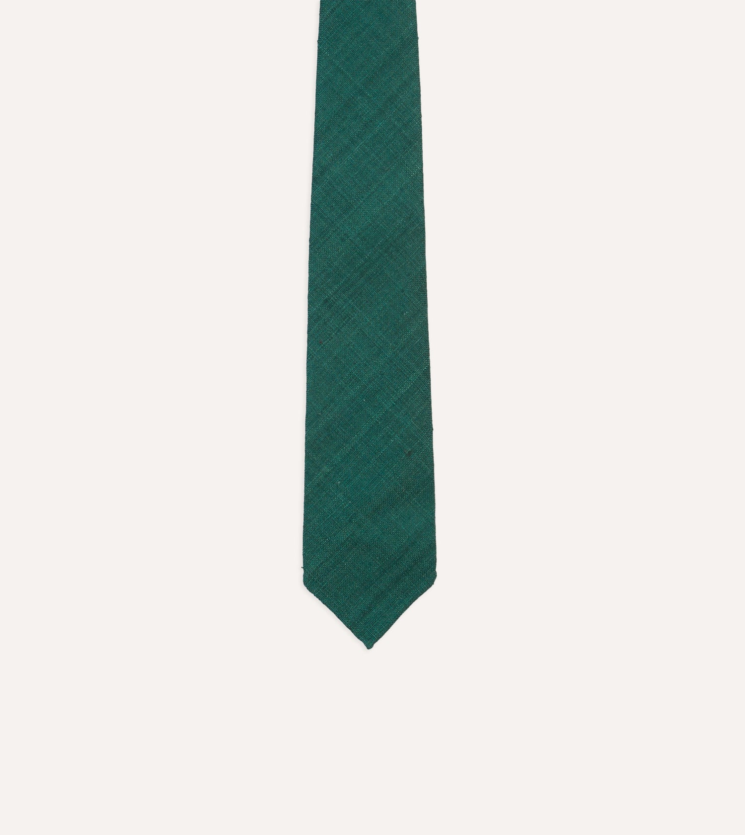 Teal Tussah Hand Rolled Silk Tie