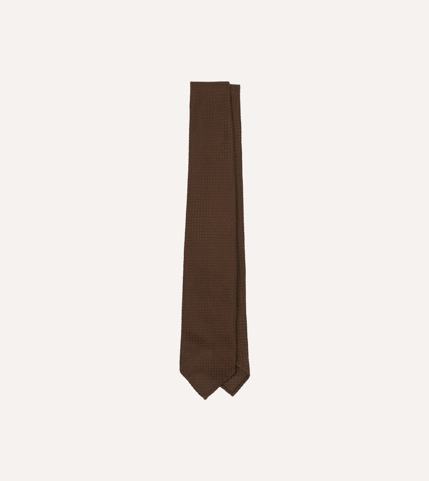 Brown Hand Rolled Large Knot Grenadine Tie