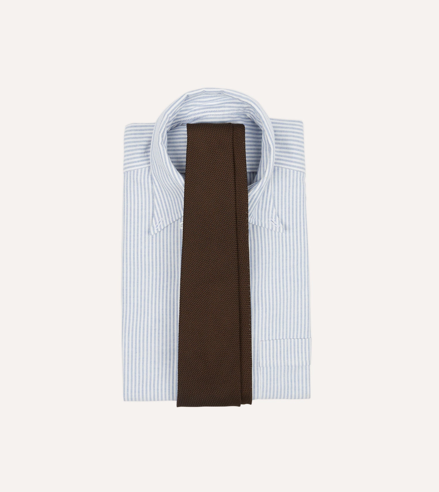 Brown Fine Woven Grenadine Silk Hand Rolled Tie