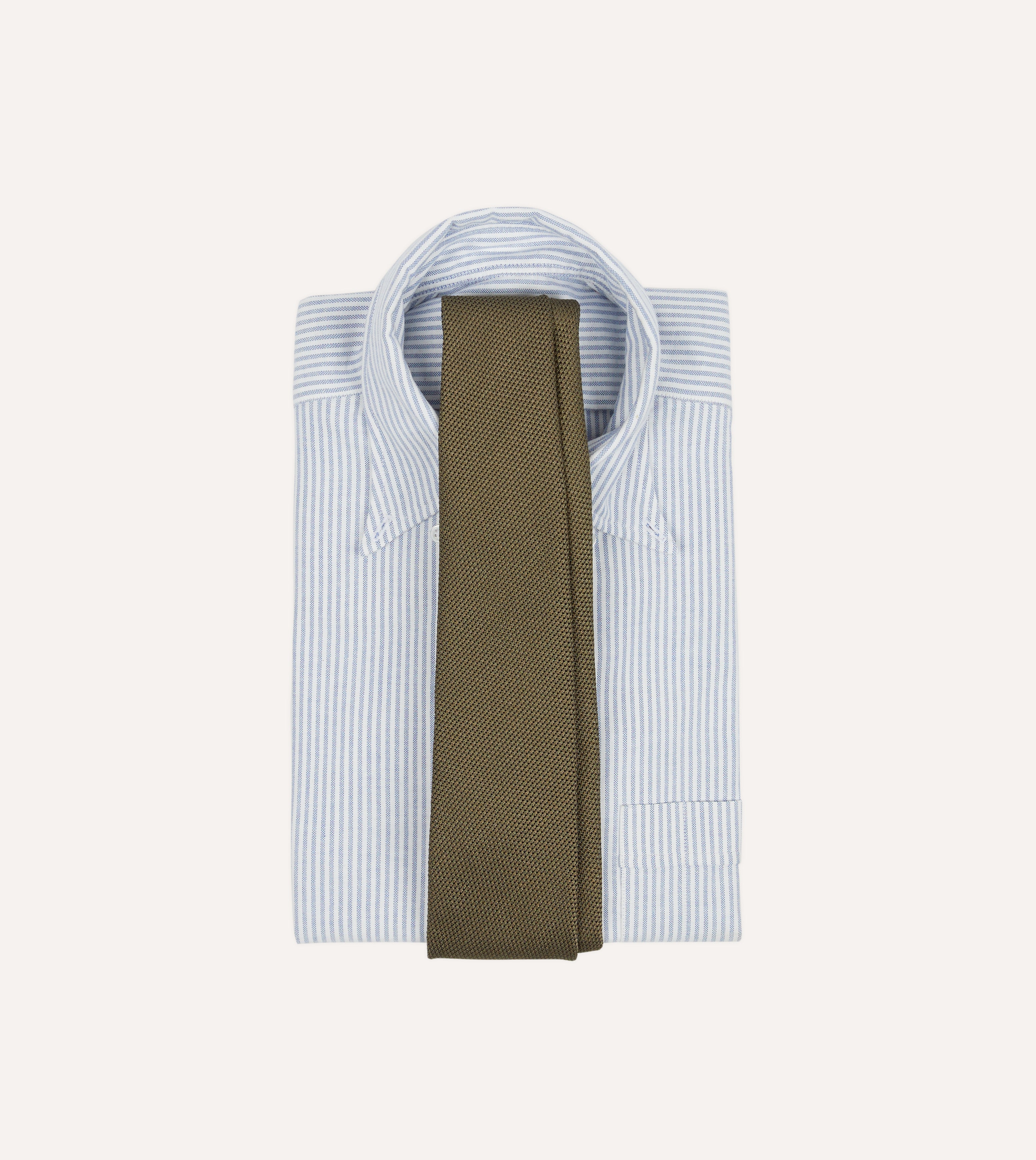 Khaki Green Fine Woven Grenadine Silk Hand Rolled Tie – Drakes US