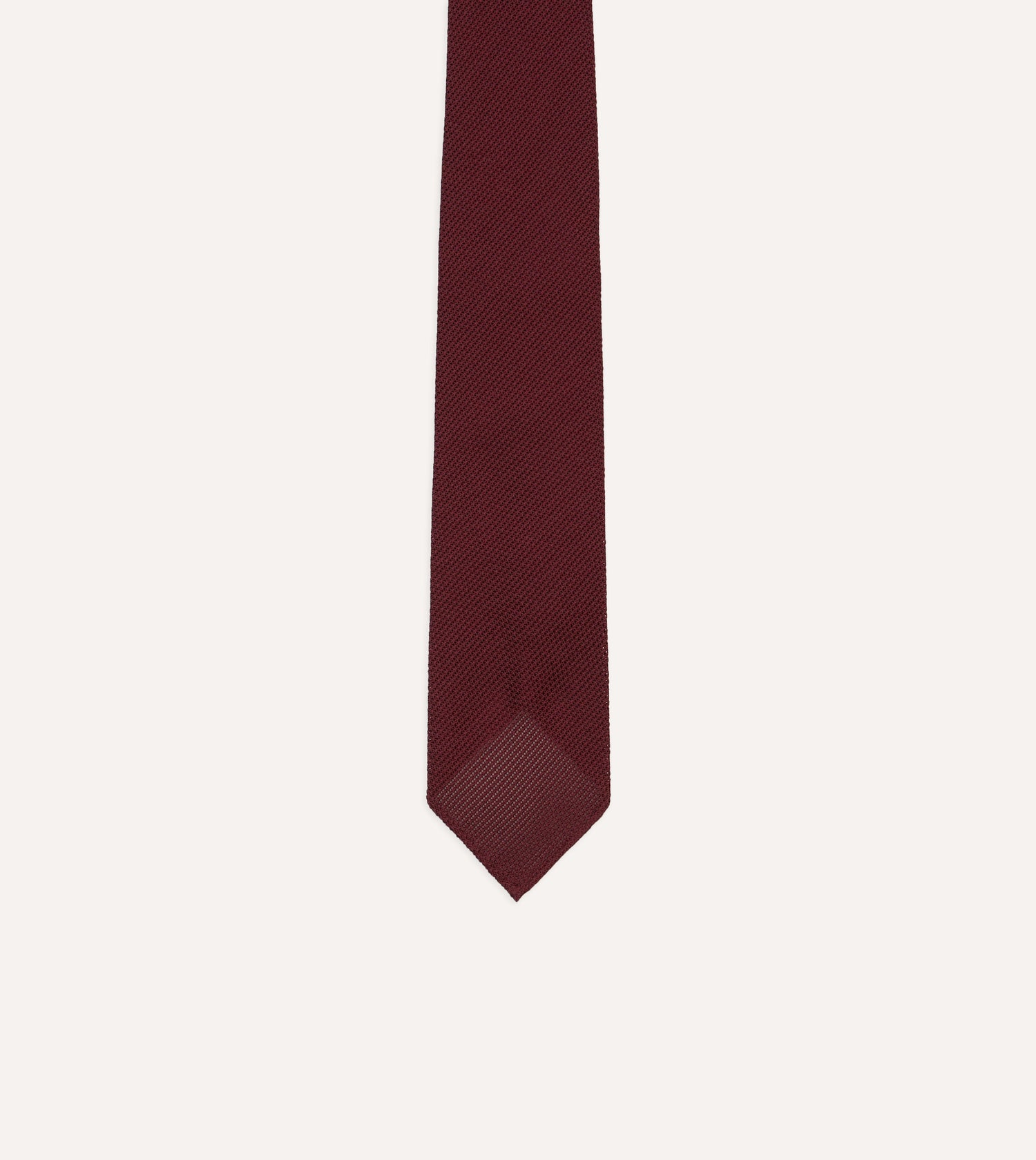 Maroon Fine Woven Grenadine Silk Hand Rolled Tie